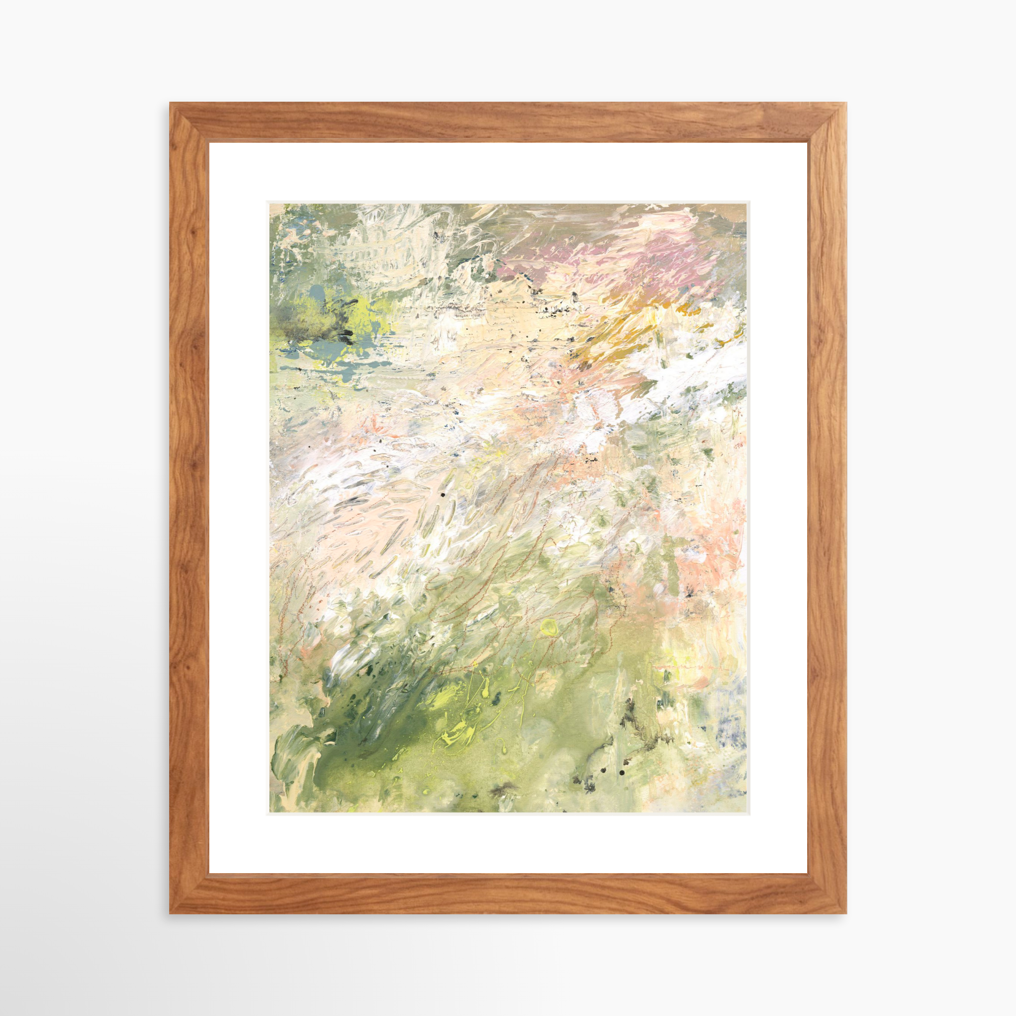 11x14 / Light Walnut Frame + White Mat