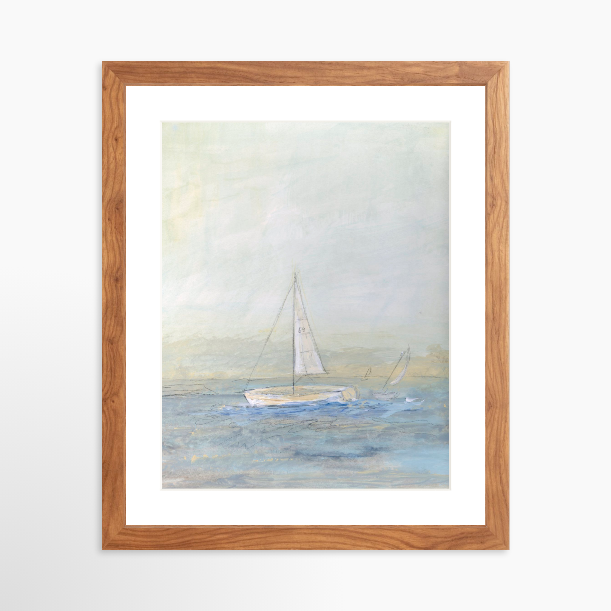 11x14 / Light Walnut Frame + White Mat