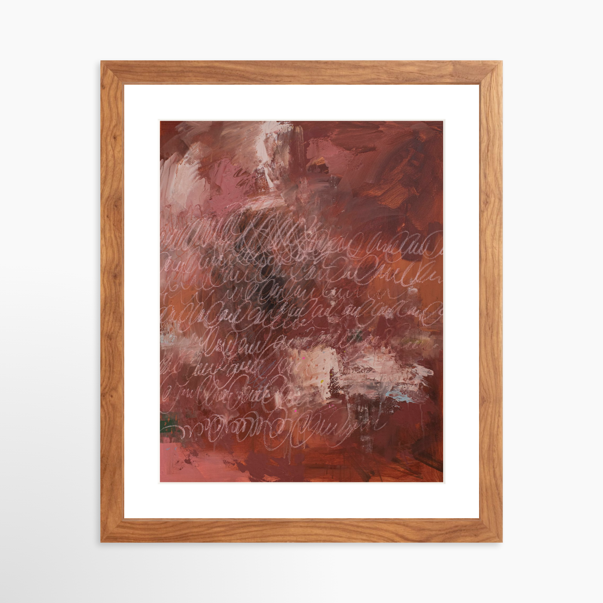 11x14 / Light Walnut Frame + White Mat