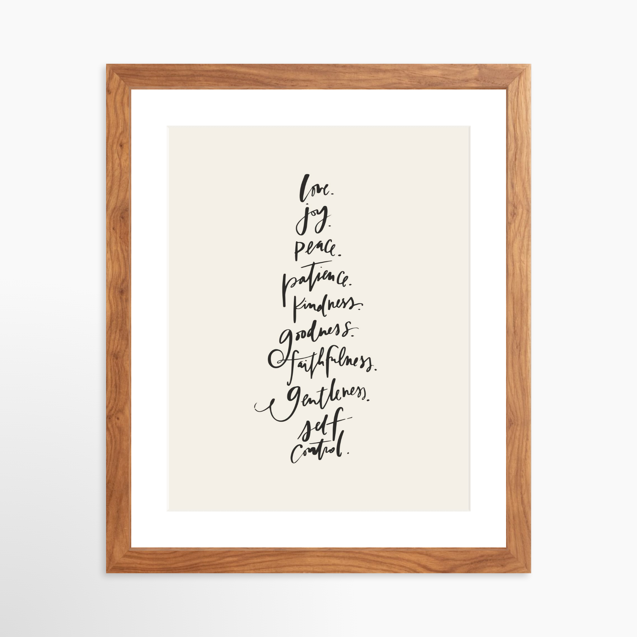 11x14 / Light Walnut Frame + White Mat