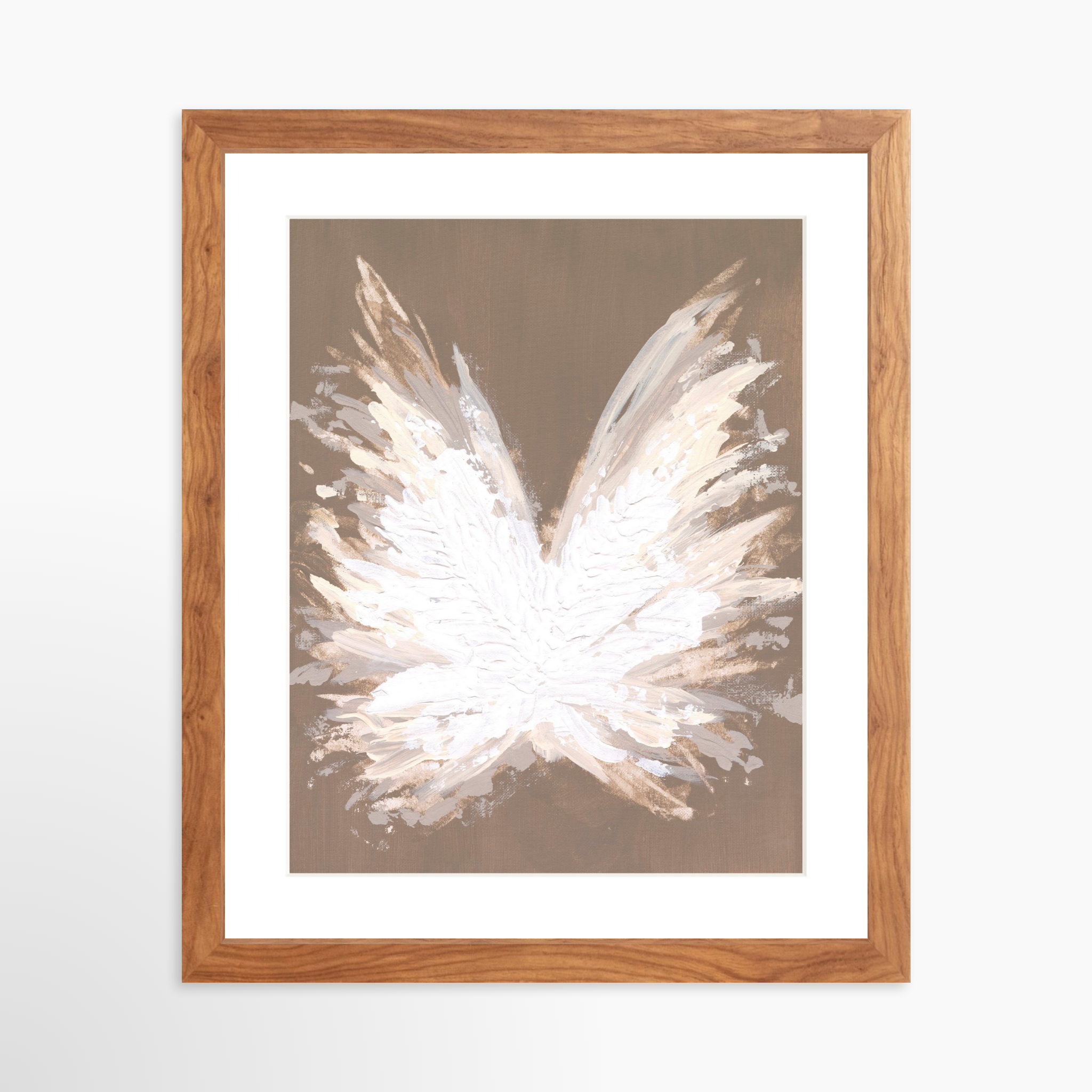 11x14 / Light Walnut Frame + White Mat