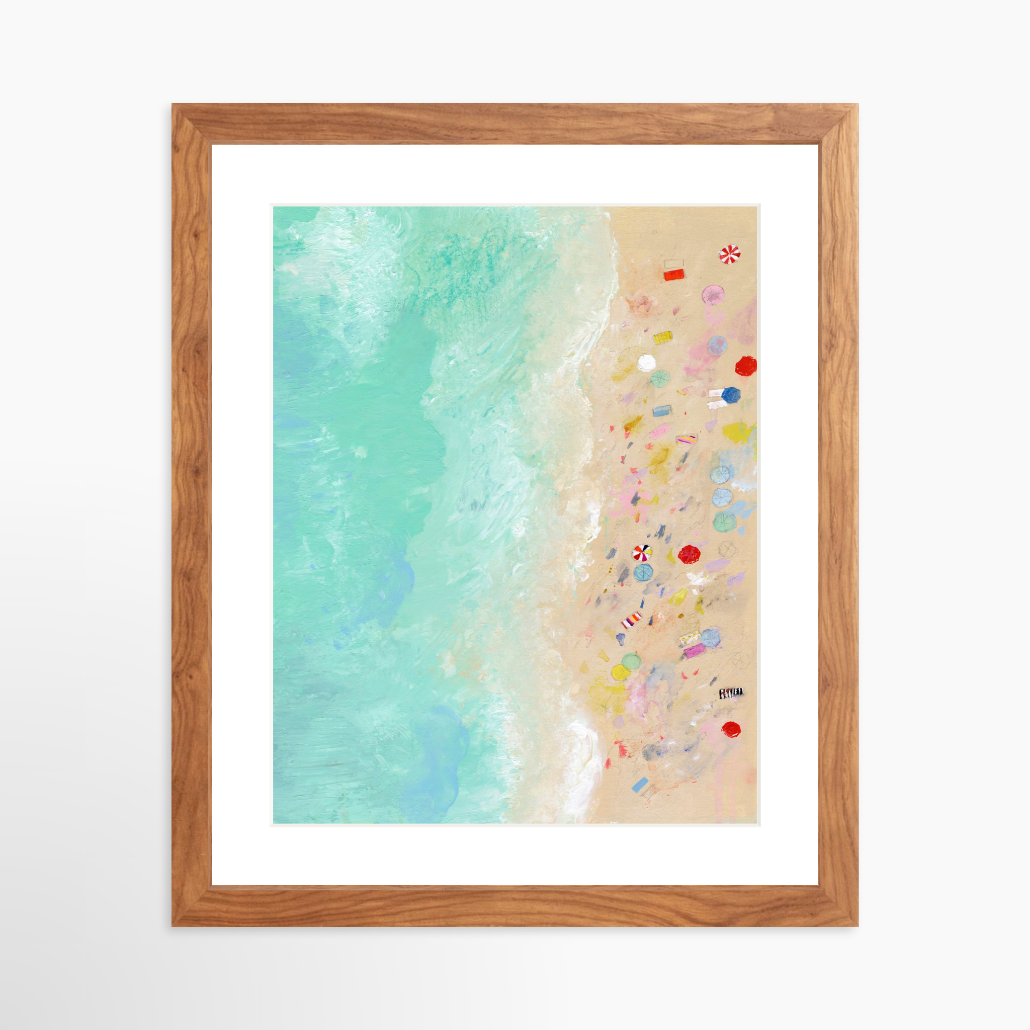 11x14 / Light Walnut Frame + White Mat