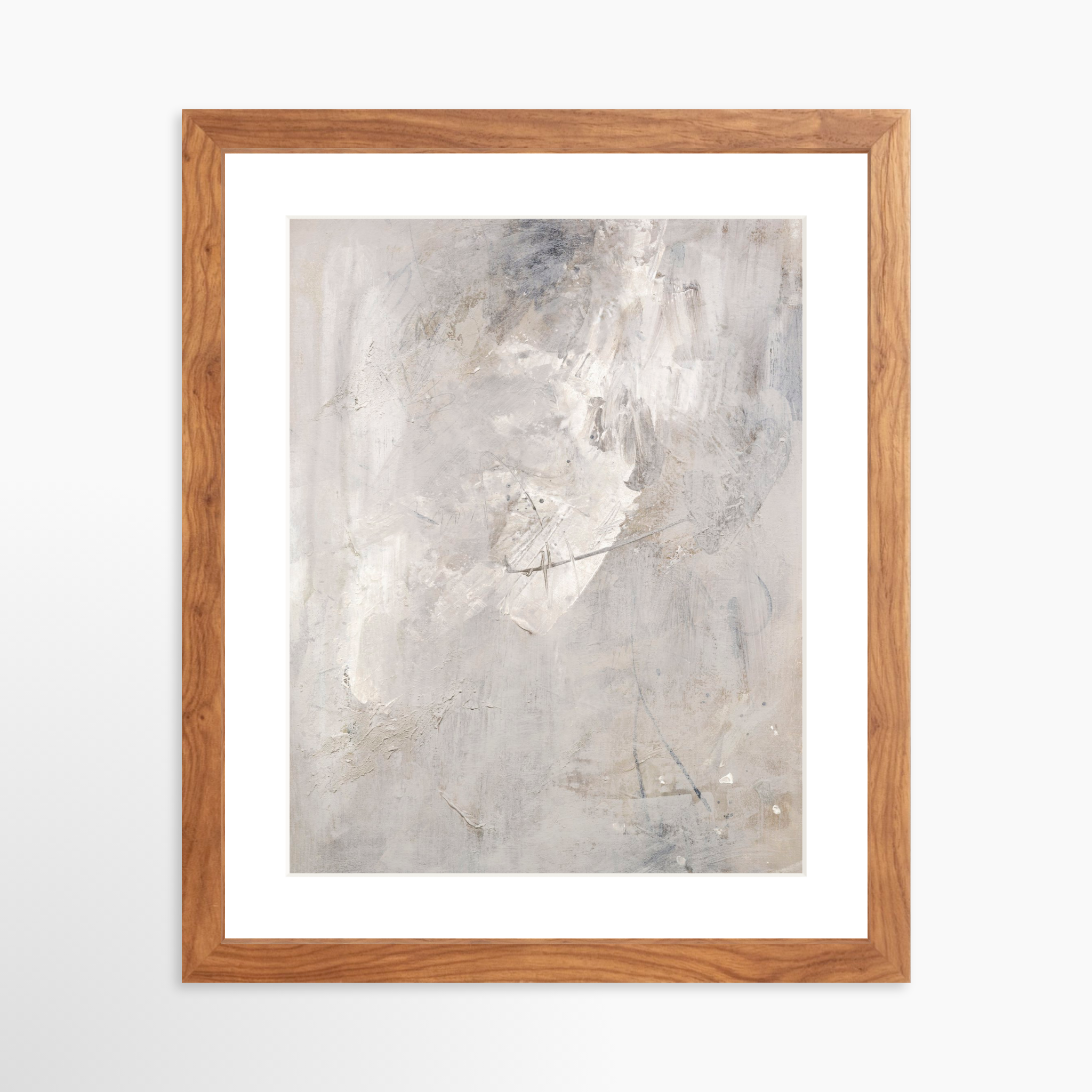 11x14 / Light Walnut Frame + White Mat