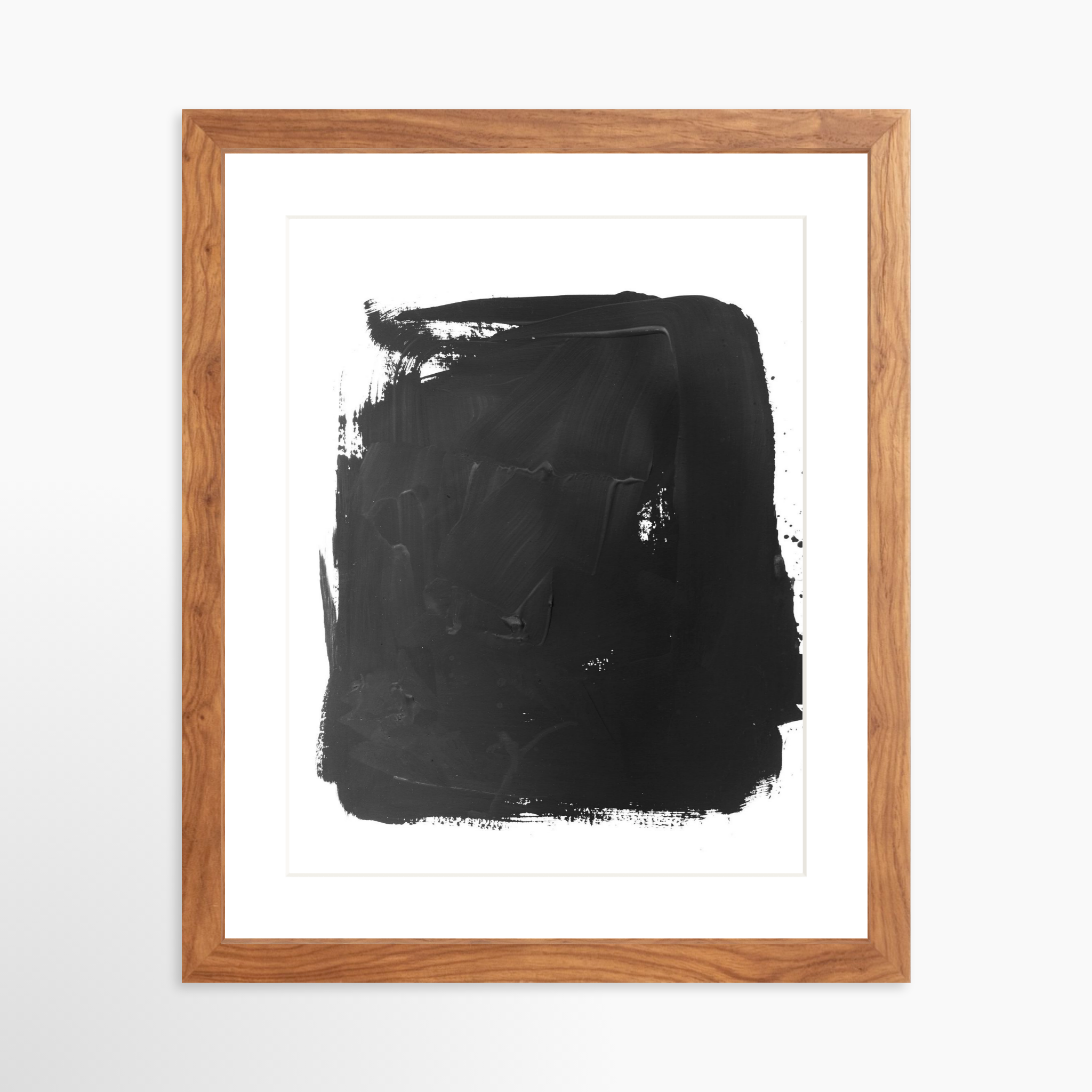 11x14 / Light Walnut Frame + White Mat