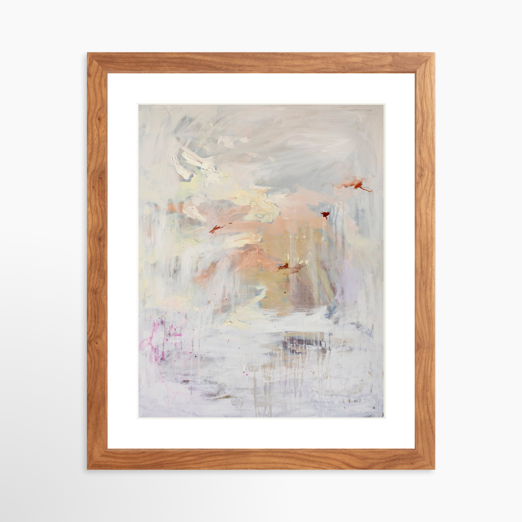 11x14 / Light Walnut Frame + White Mat