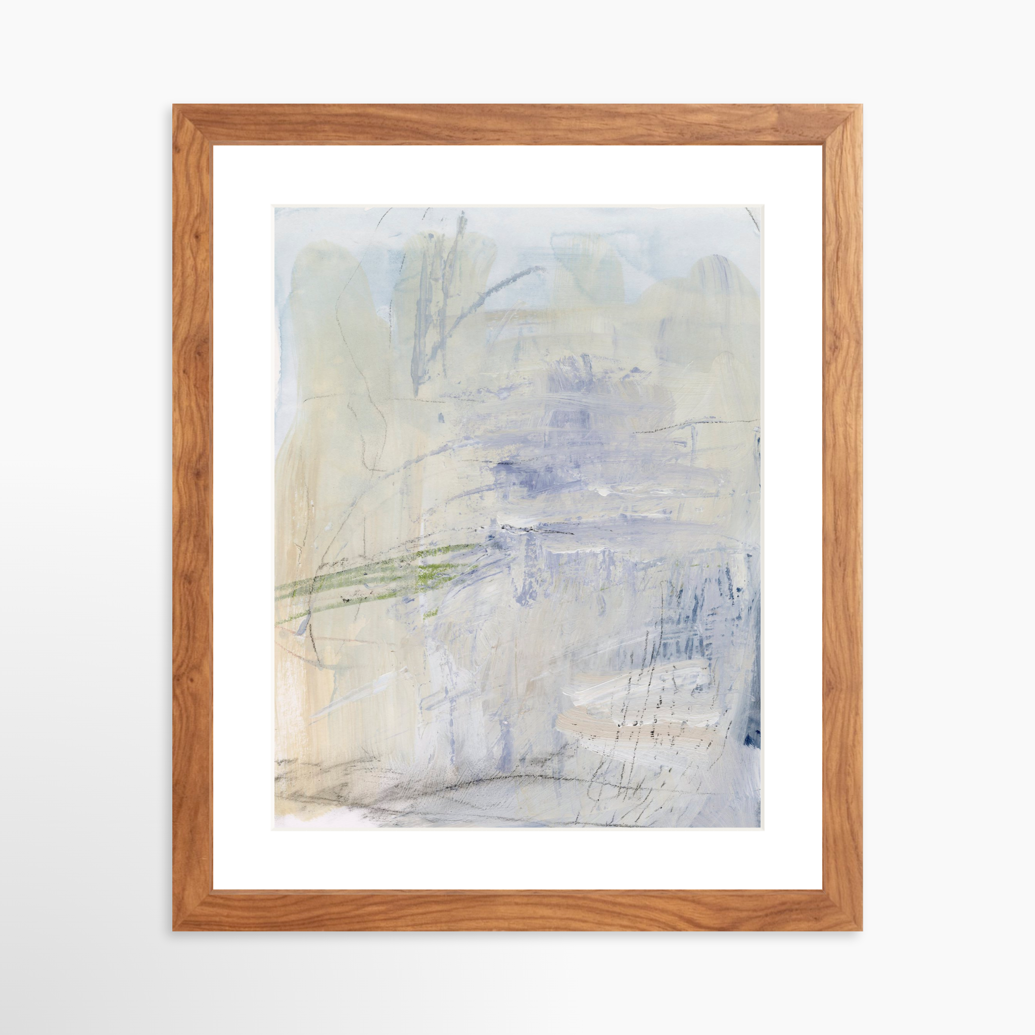 11x14 / Light Walnut Frame + White Mat