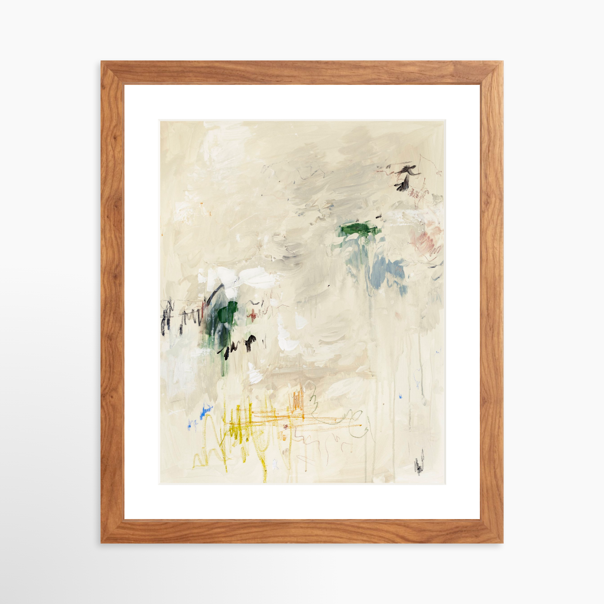 11x14 / Light Walnut Frame + White Mat