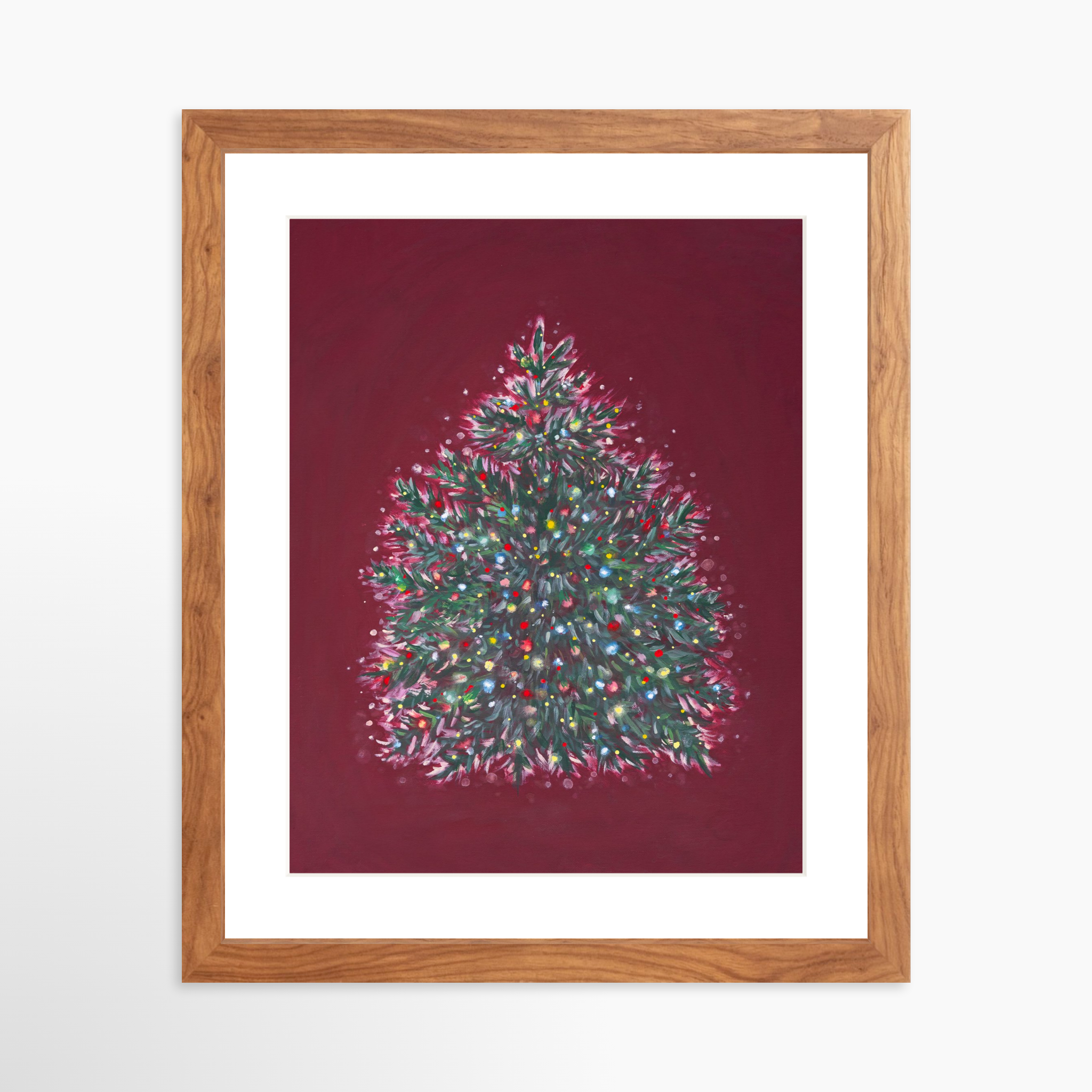 11x14 / Light Walnut Frame + White Mat