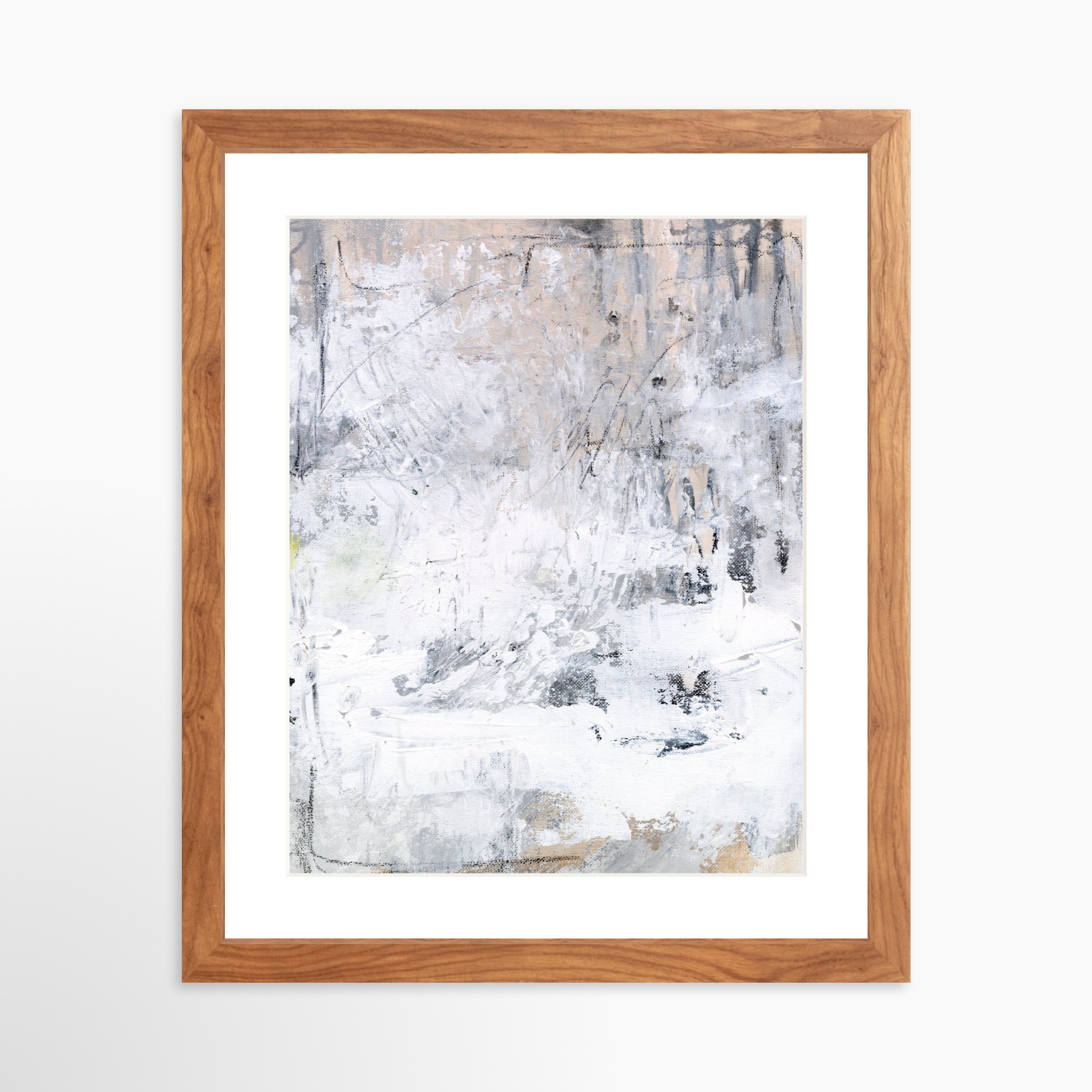 11x14 / Light Walnut Frame + White Mat