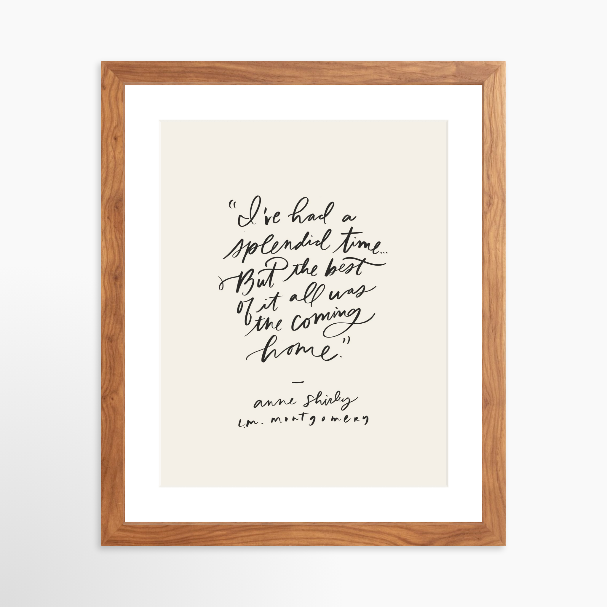 11x14 / Light Walnut Frame + White Mat