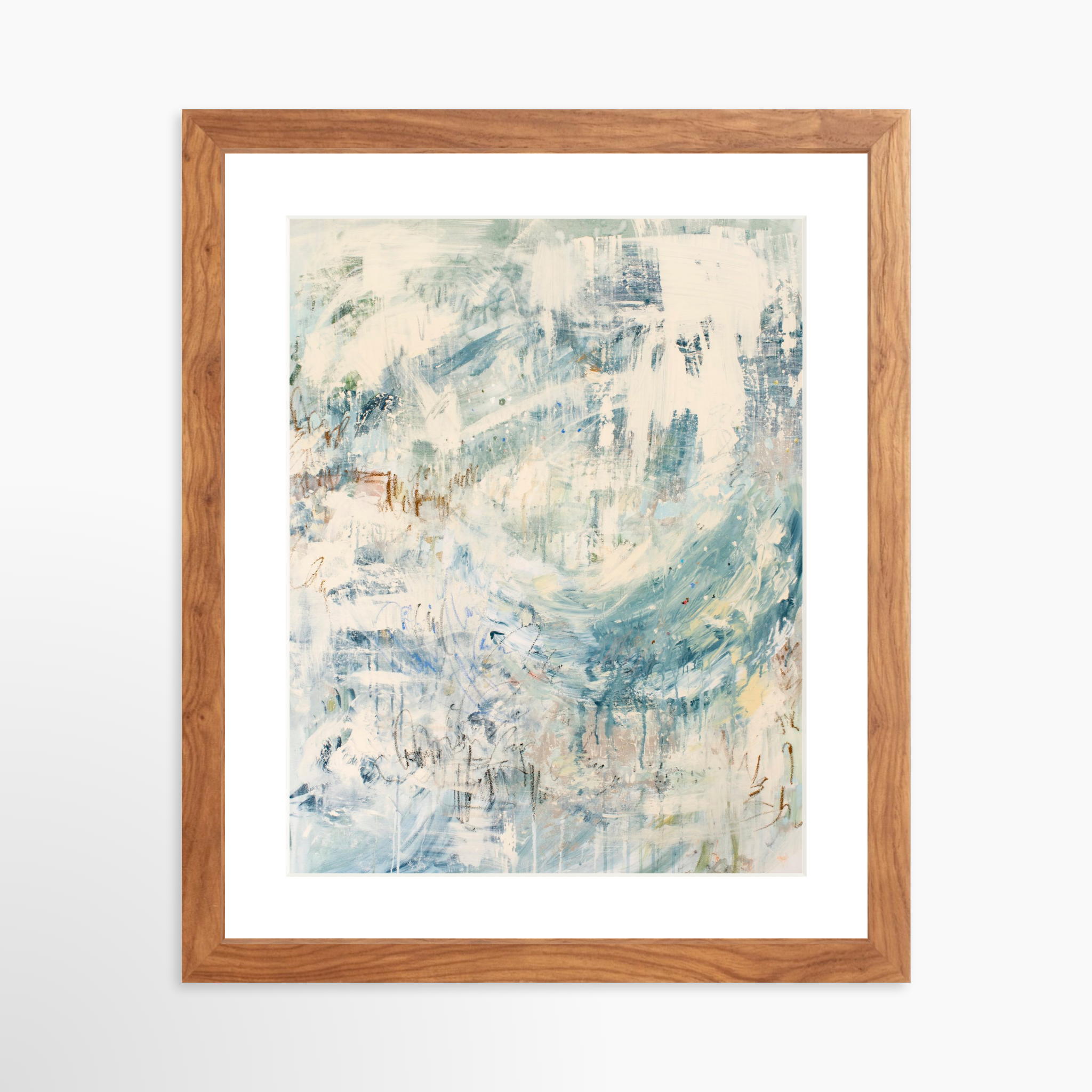 11x14 / Light Walnut Frame + White Mat