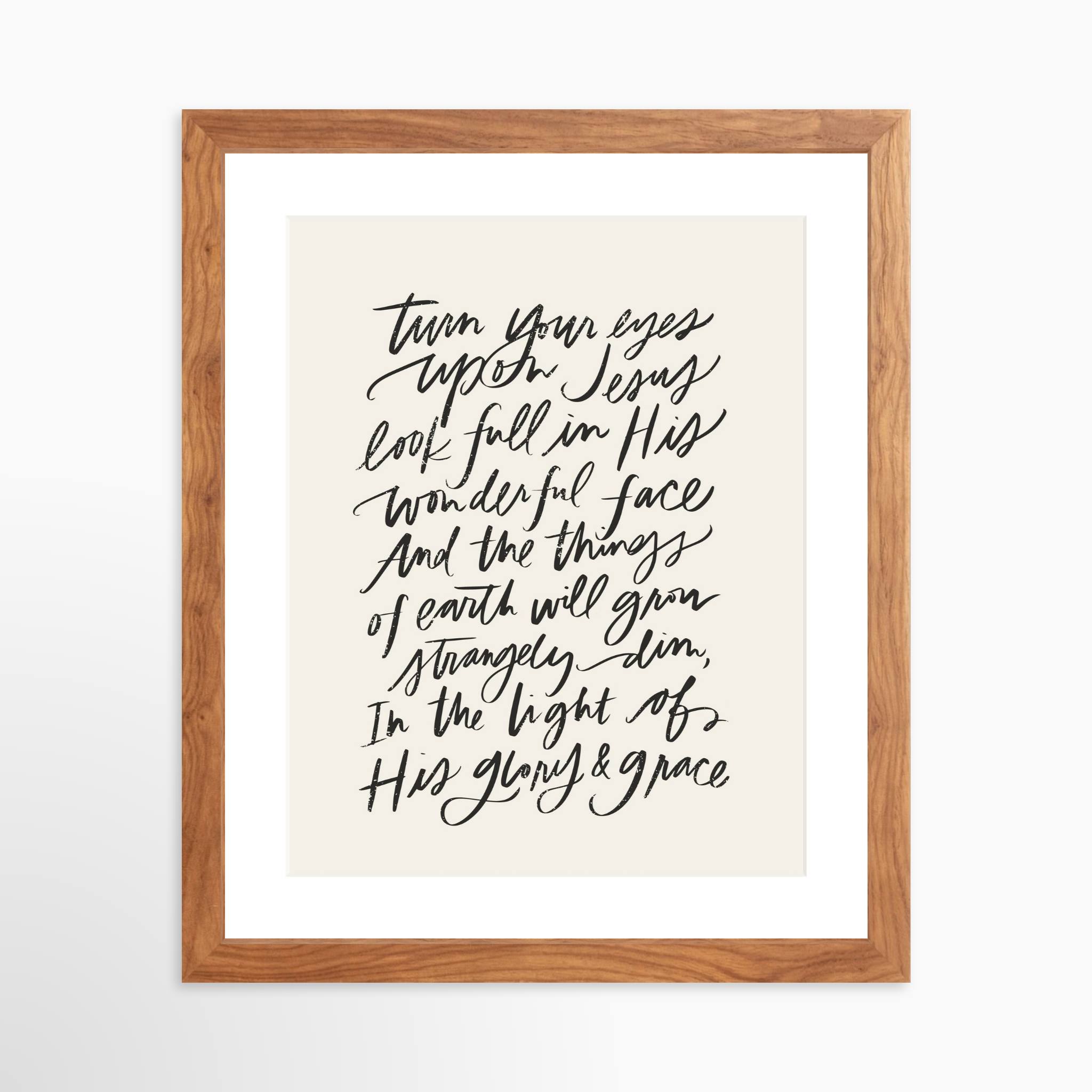 11x14 / Light Walnut Frame + White Mat