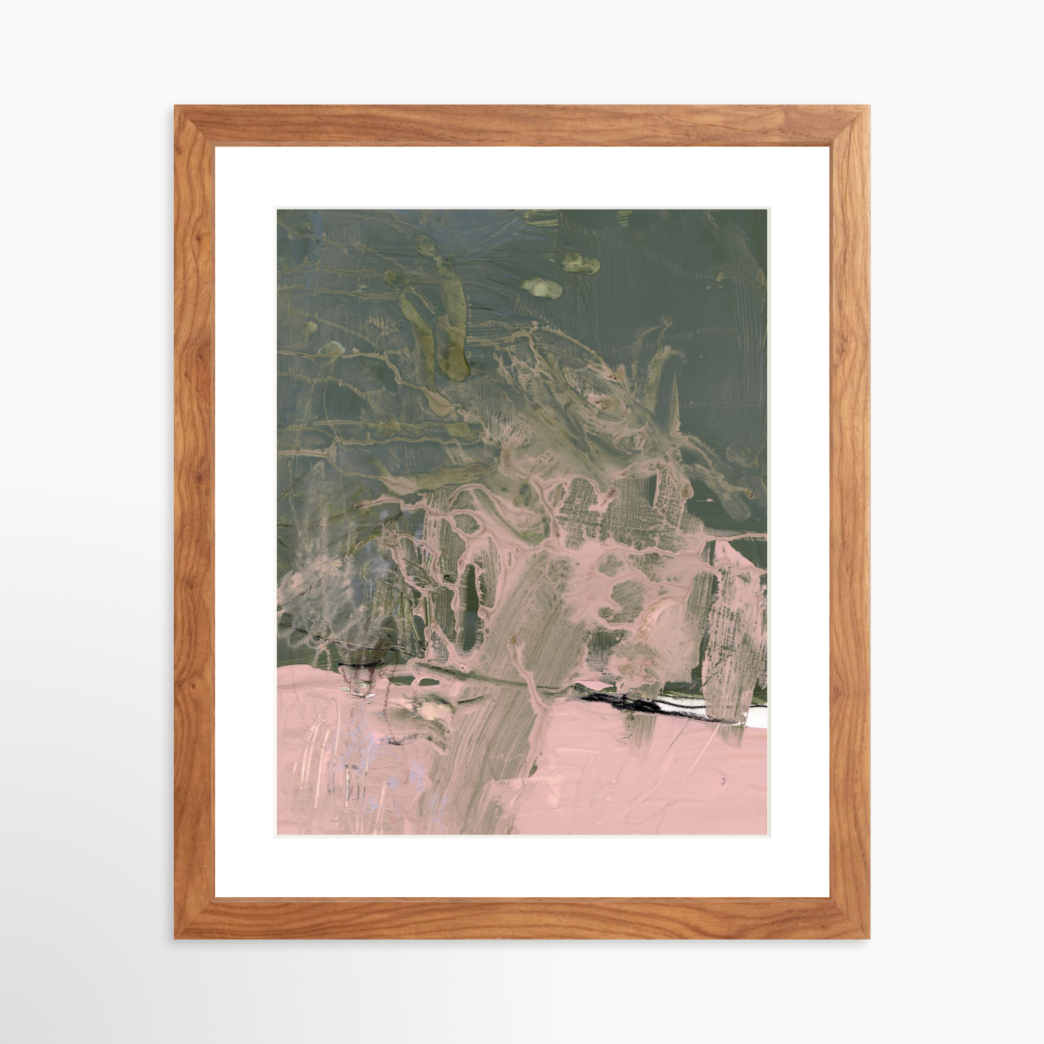 11x14 / Light Walnut Frame + White Mat