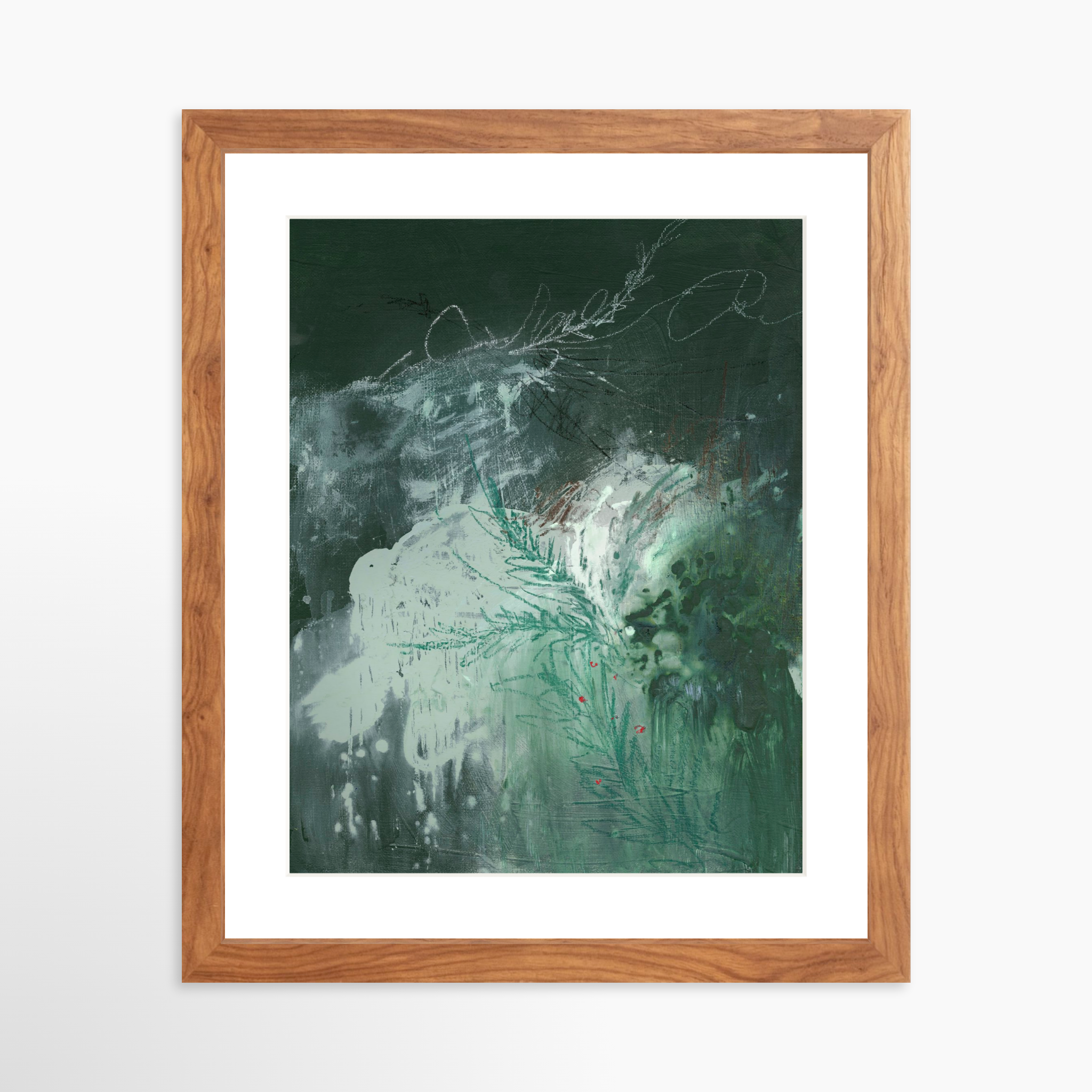11x14 / Light Walnut Frame + White Mat
