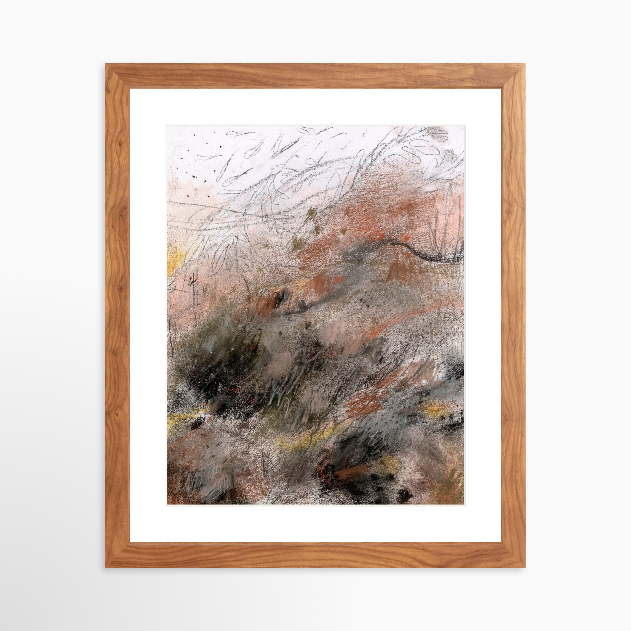 11x14 / Light Walnut Frame + White Mat