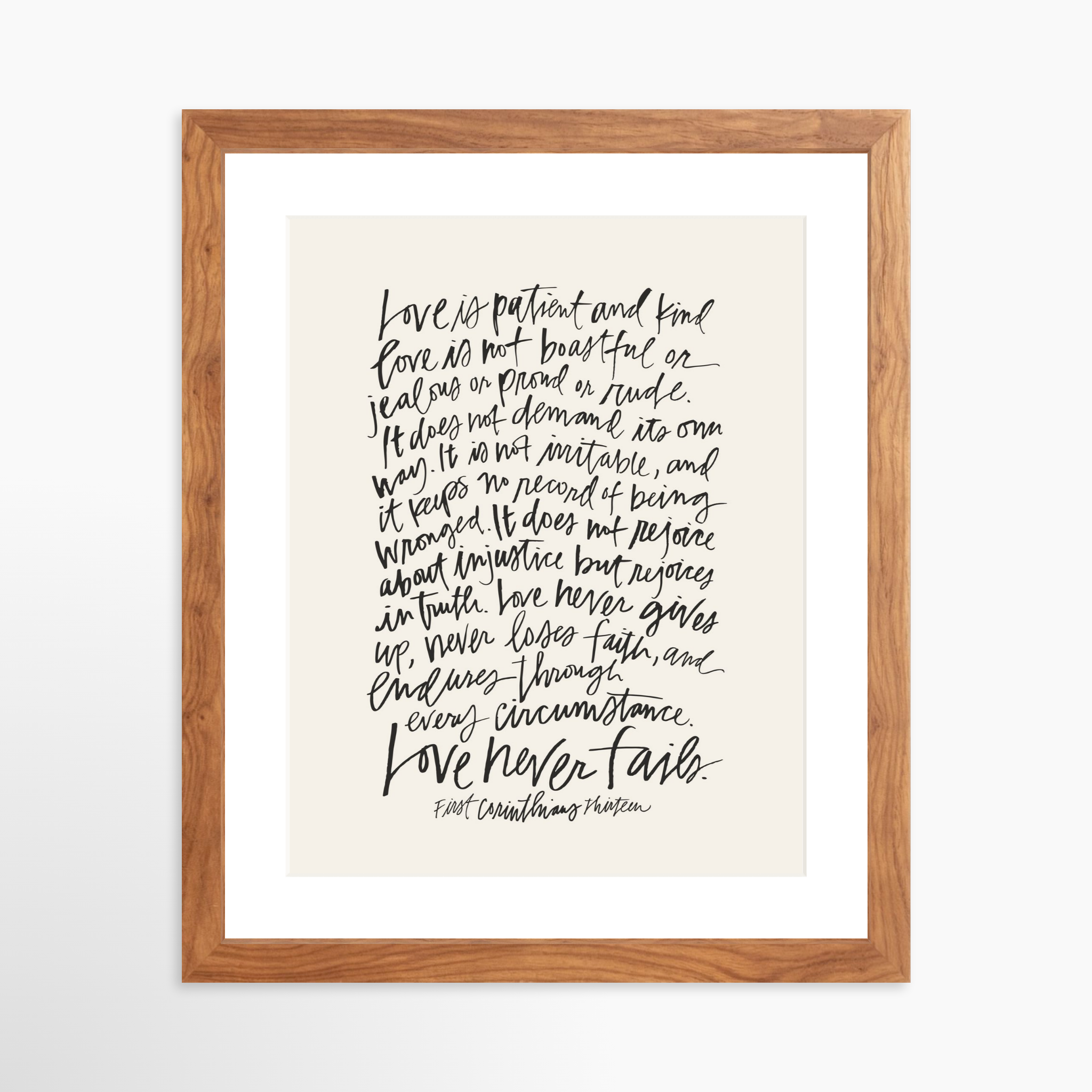 11x14 / Light Walnut Frame + White Mat