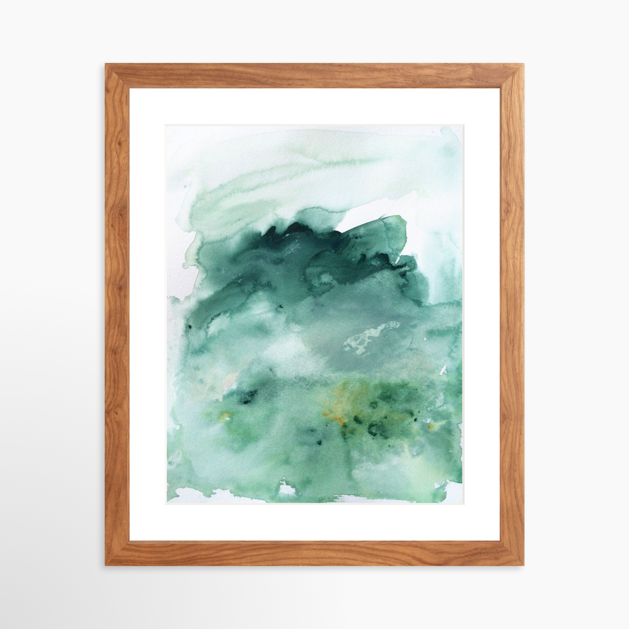 11x14 / Light Walnut Frame + White Mat