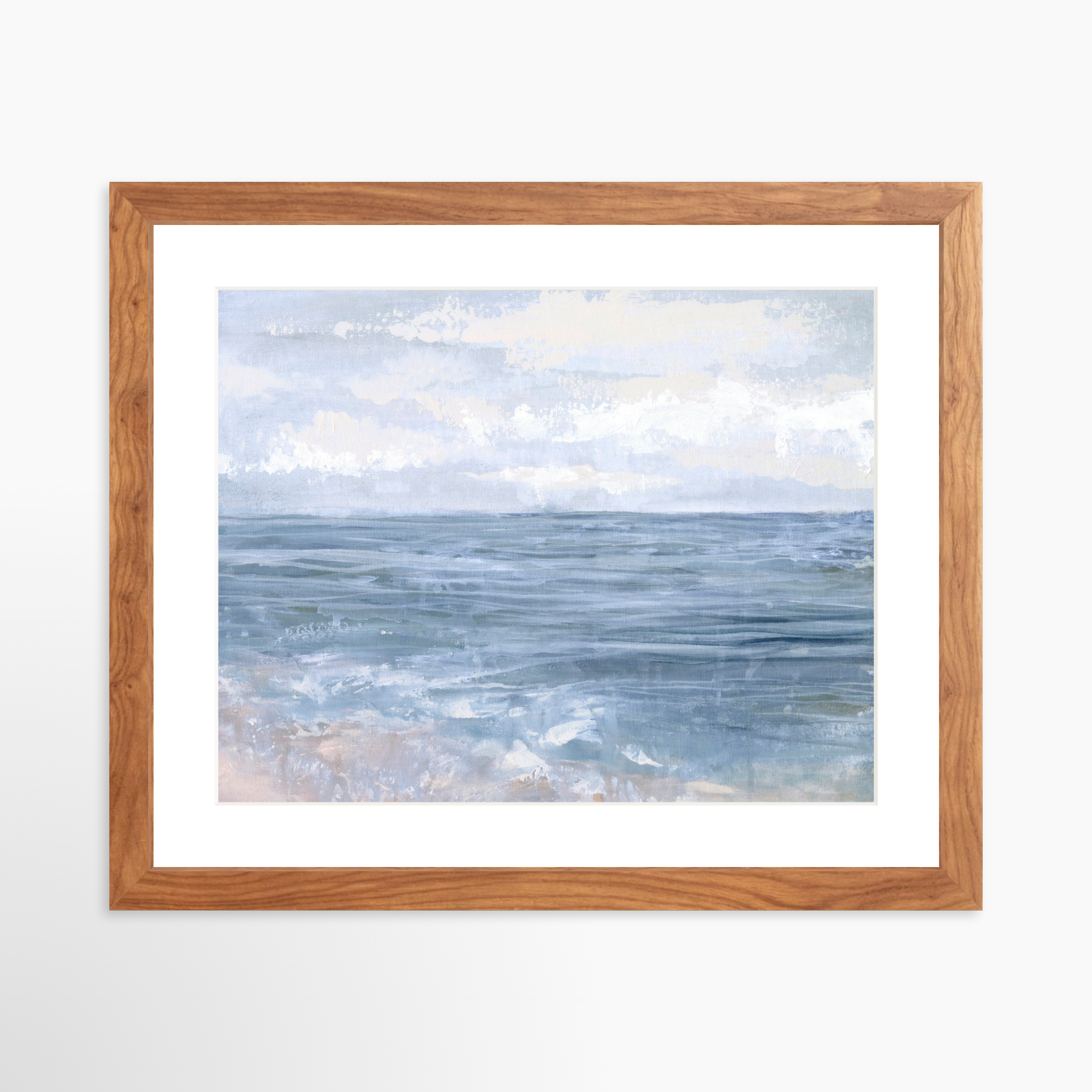 14x11 / Light Walnut Frame + White Mat