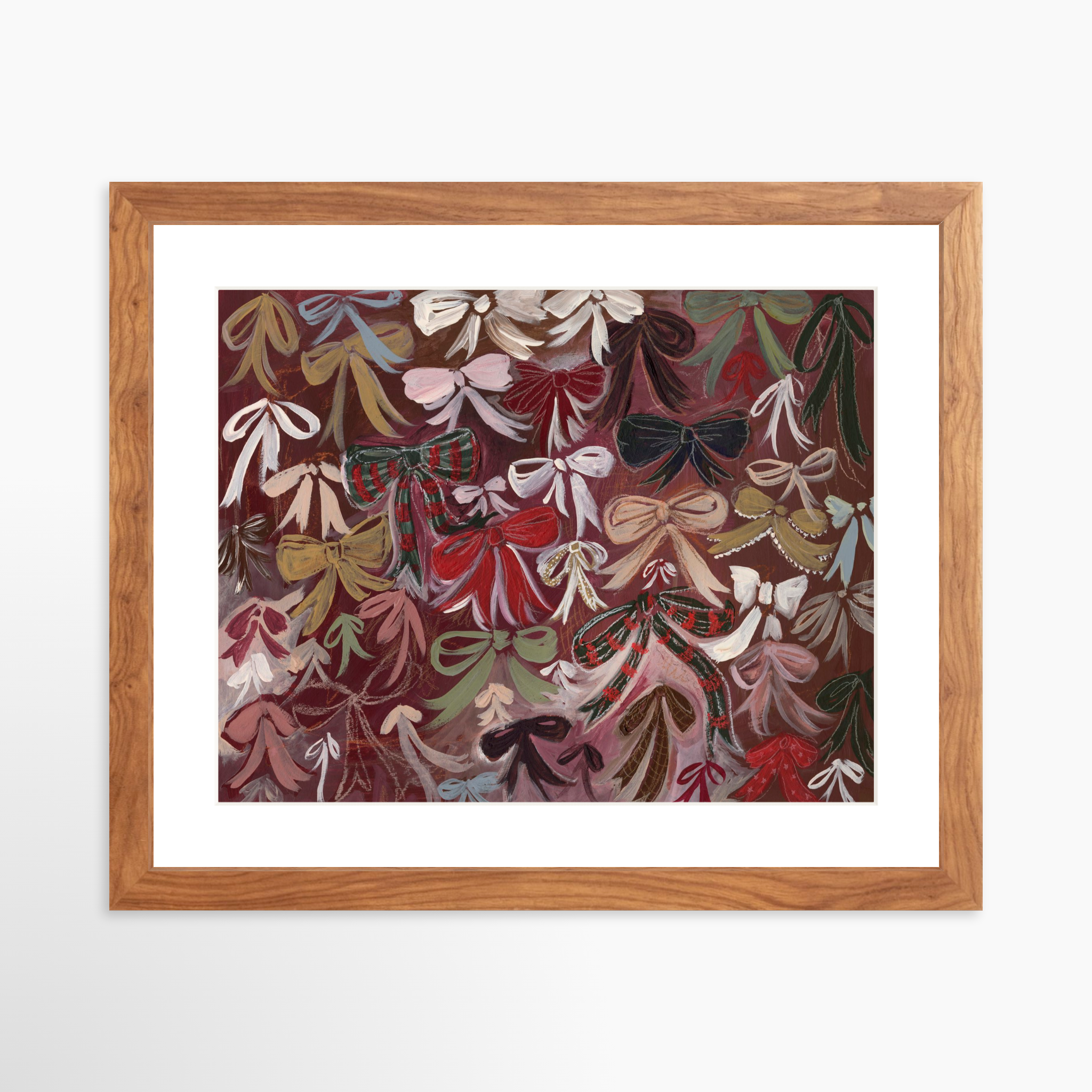 14x11 / Light Walnut Frame + White Mat