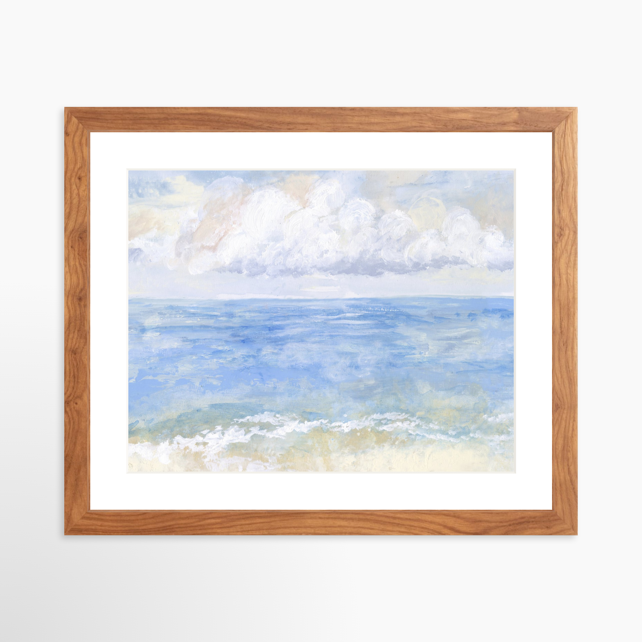 14x11 / Light Walnut Frame + White Mat