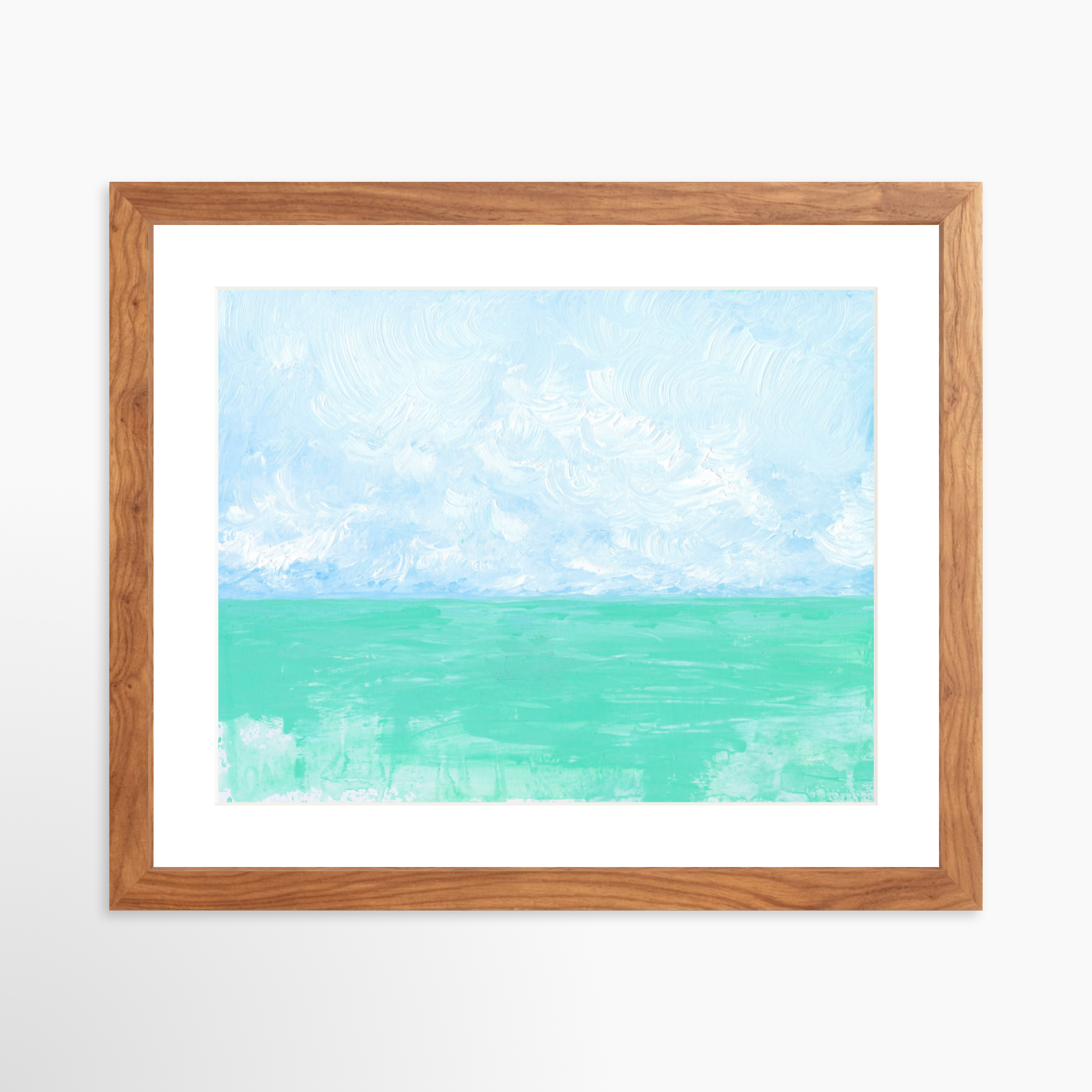 14x11 / Light Walnut Frame + White Mat