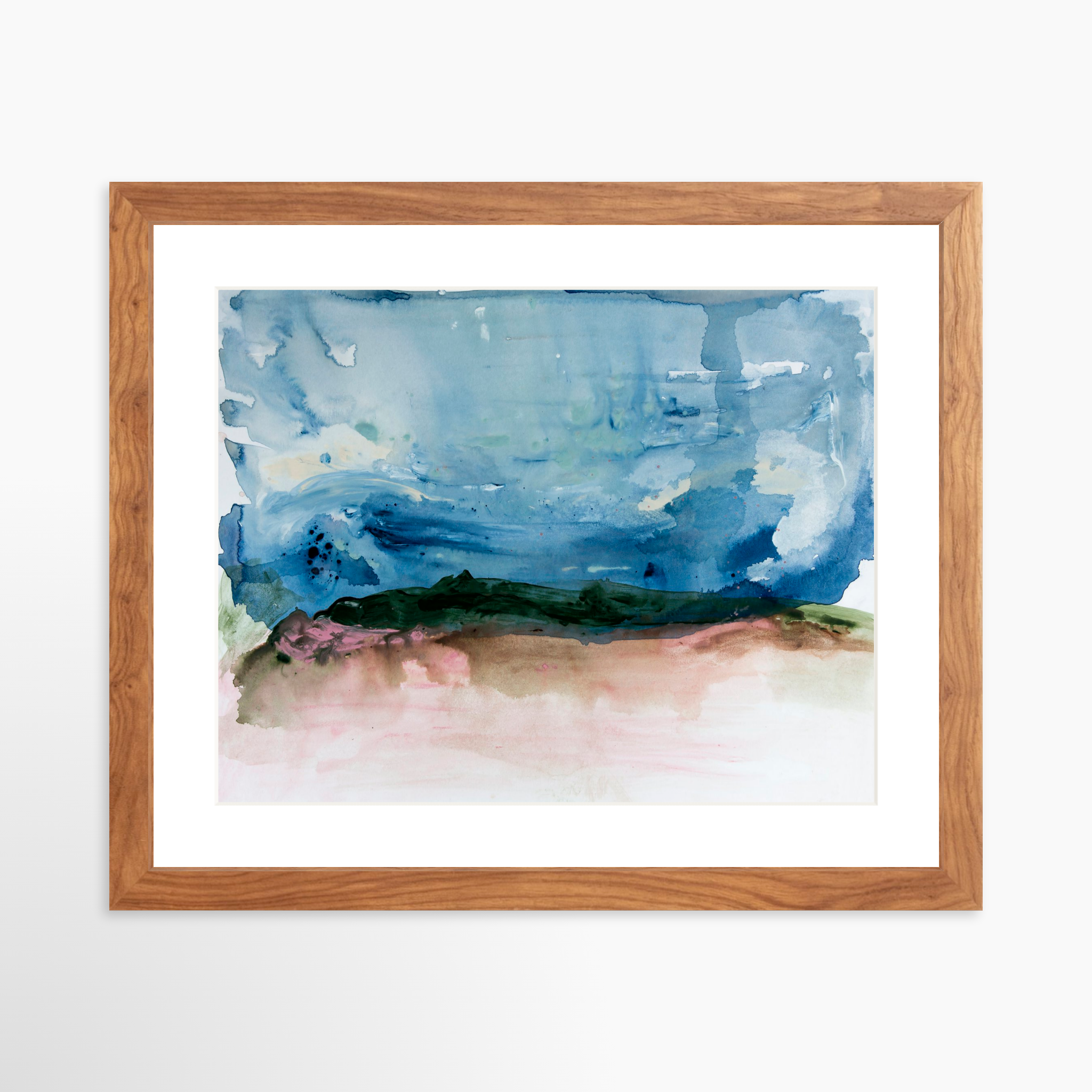 14x12 / Light Walnut Frame + White Mat