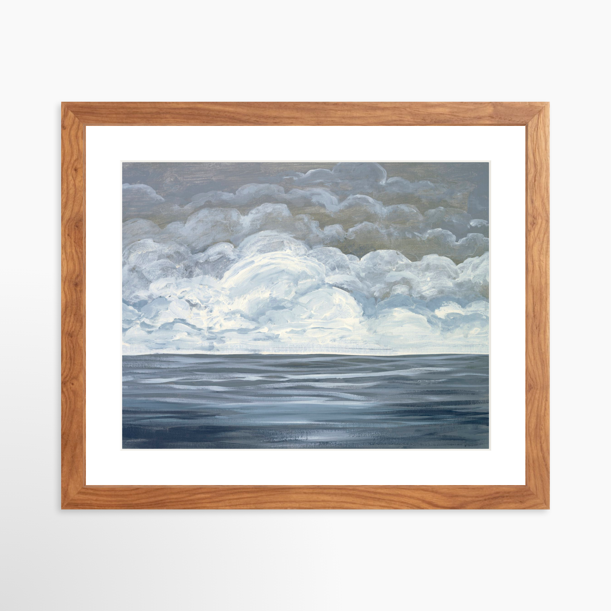 14x11 / Light Walnut Frame + White Mat