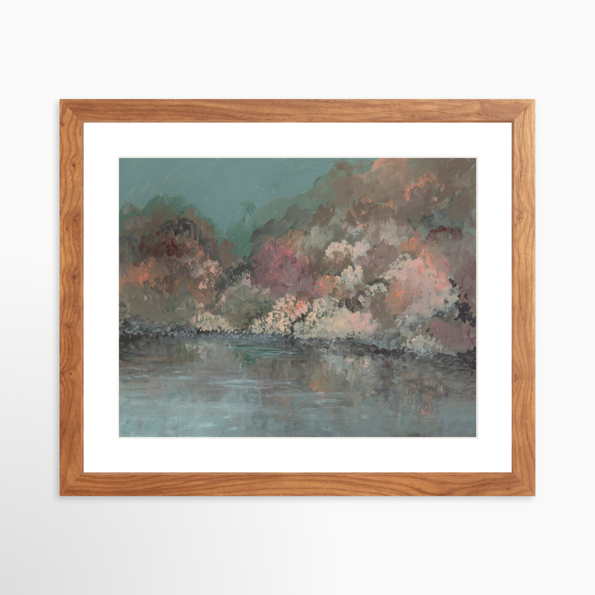 14x11 / Light Walnut Frame + White Mat