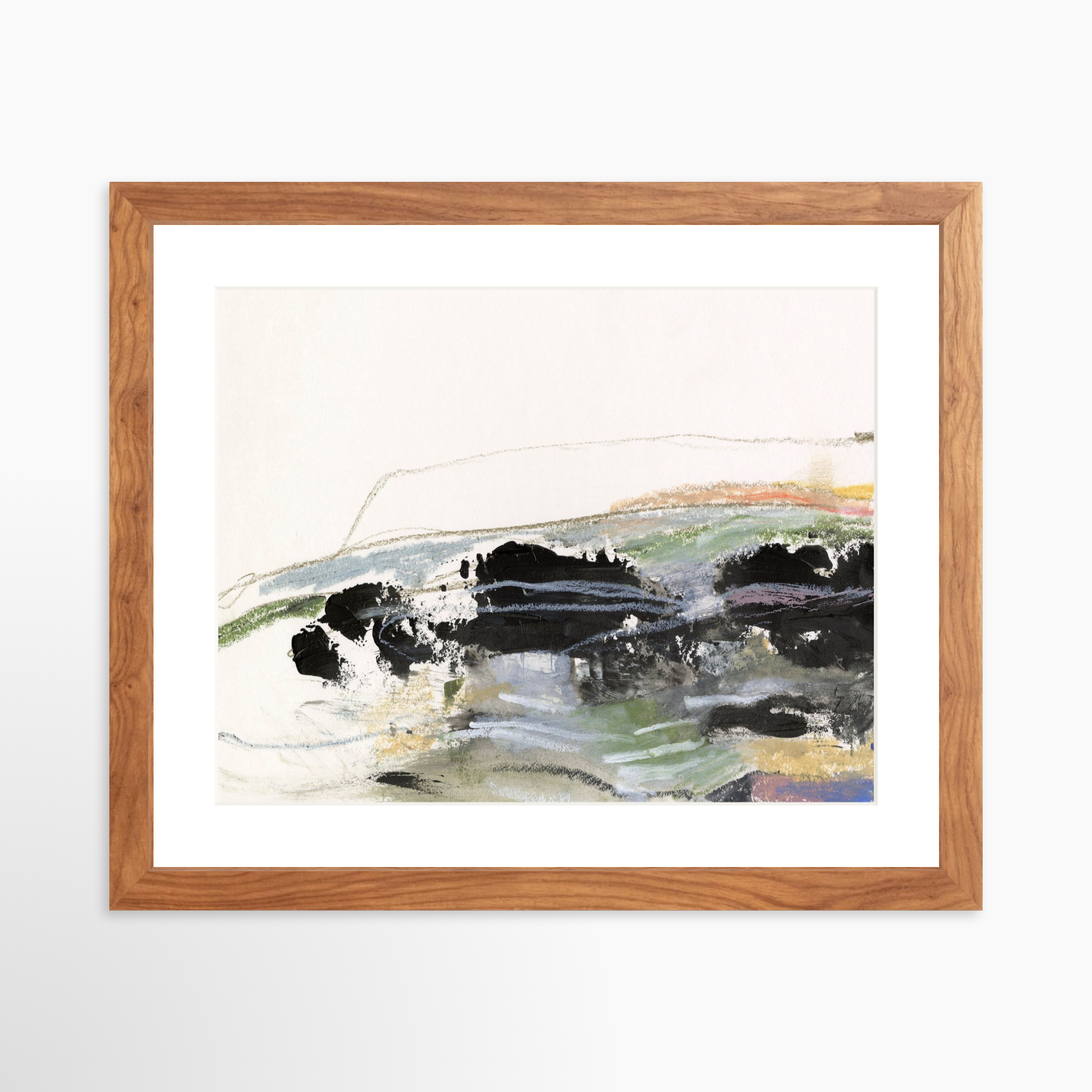 14x11 / Light Walnut Frame + White Mat