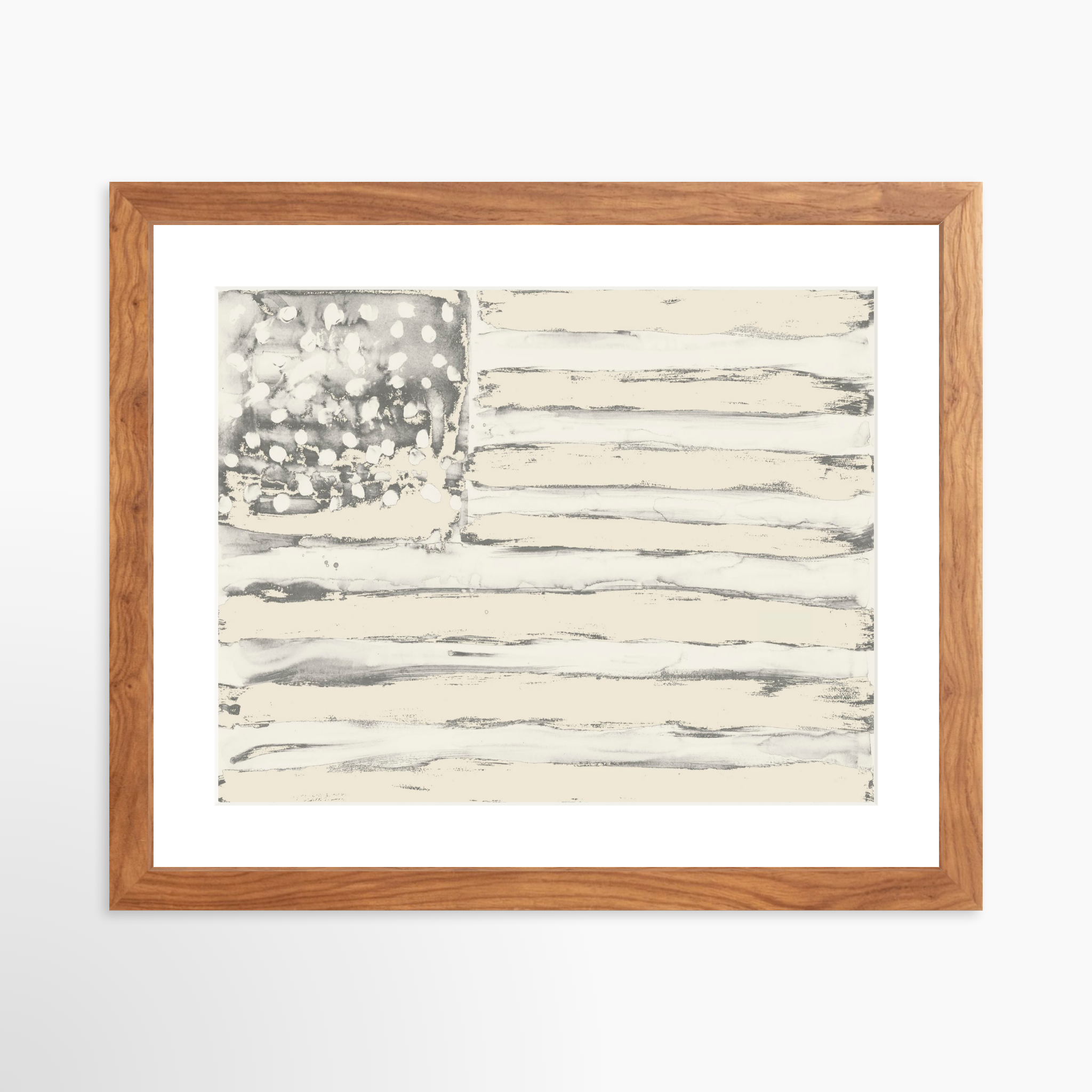14x11 / Light Walnut Frame + White Mat
