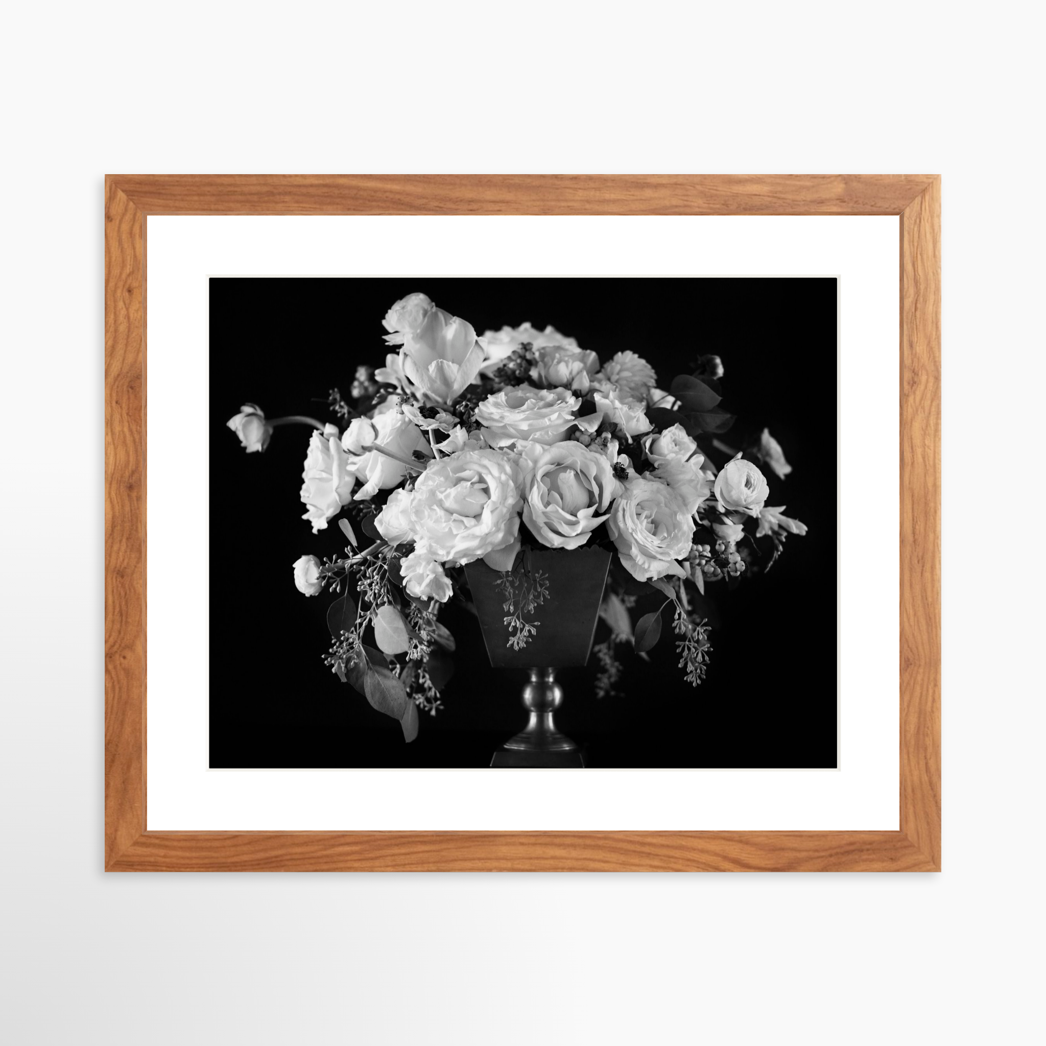 14x11 / Light Walnut Frame + White Mat