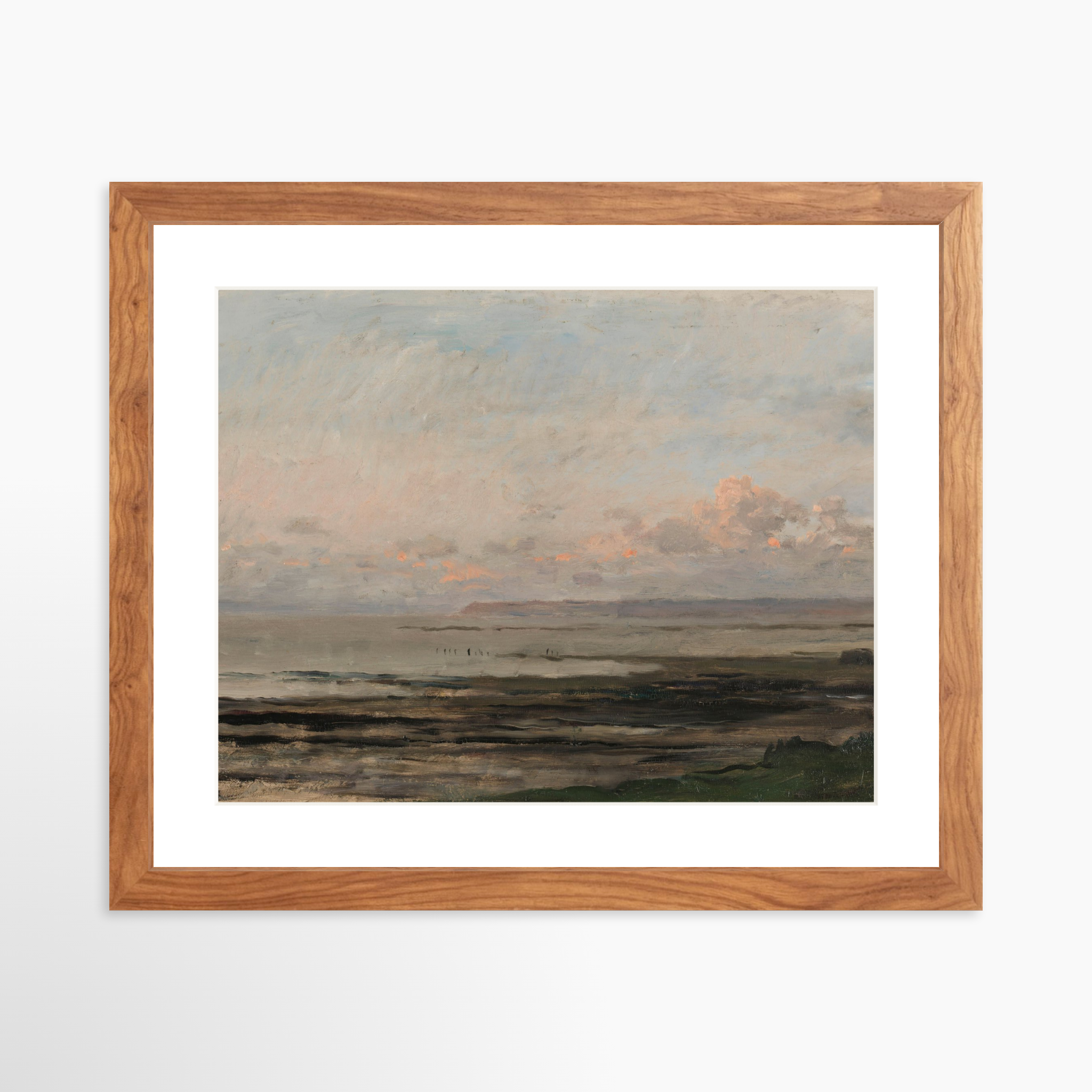 14x11 / Light Walnut Frame + White Mat