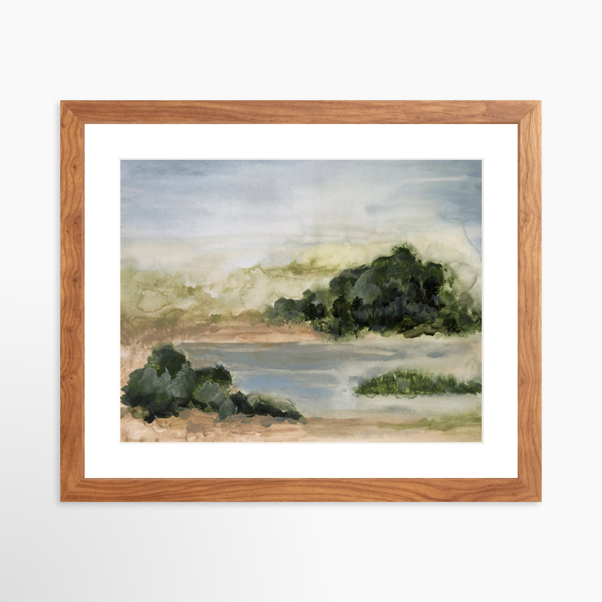 14x11 / Light Walnut Frame + White Mat