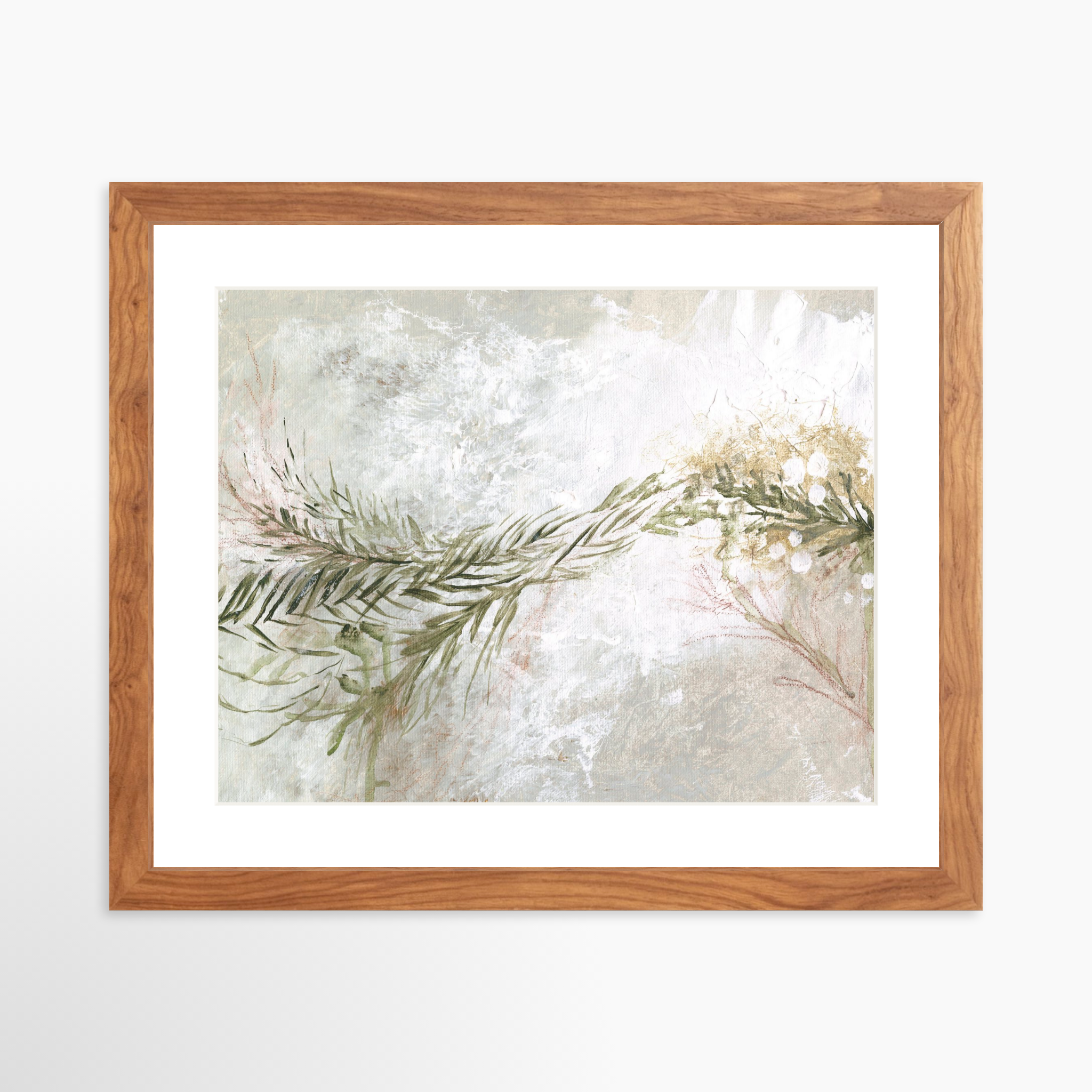 14x11 / Light Walnut Frame + White Mat