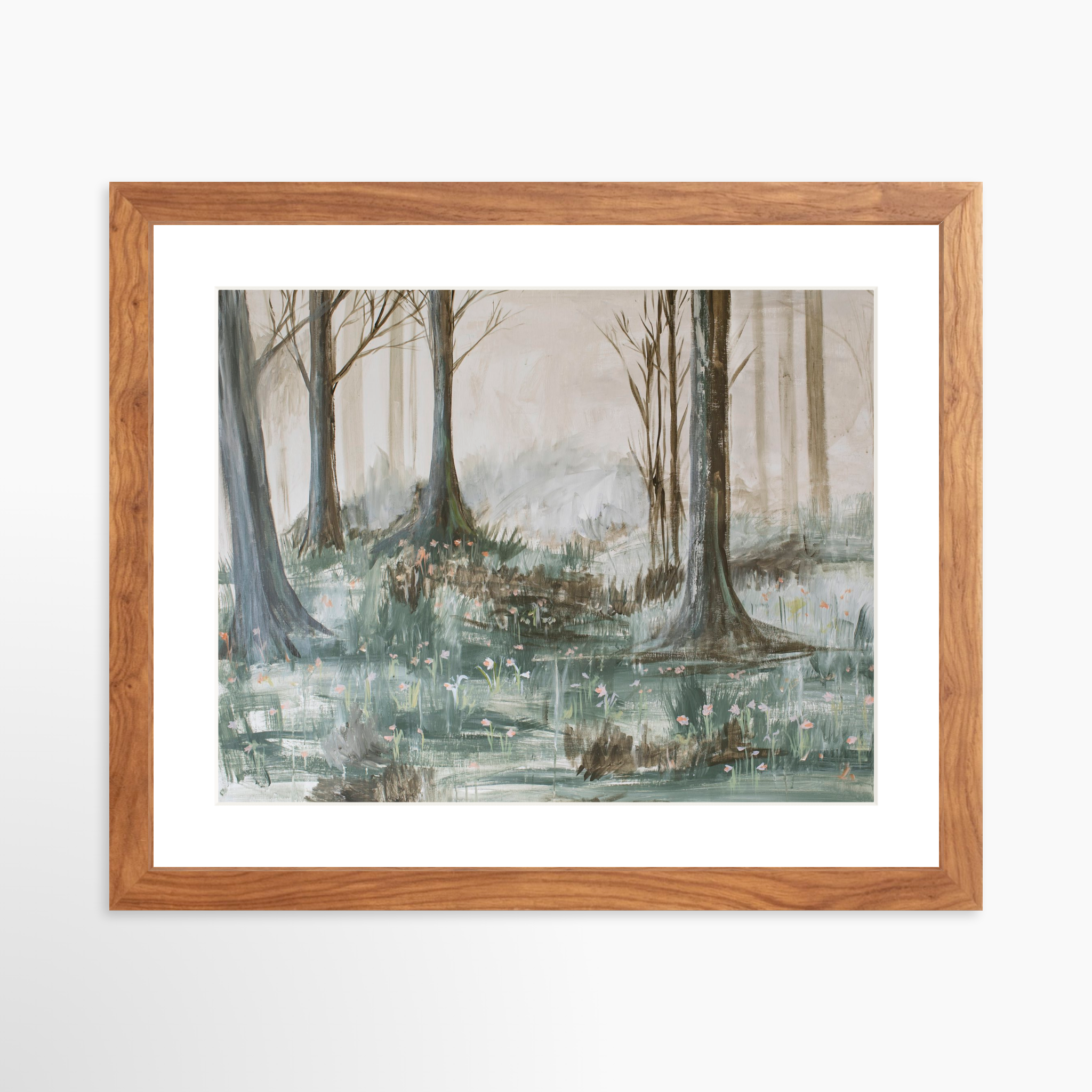 14x11 / Light Walnut Frame + White Mat