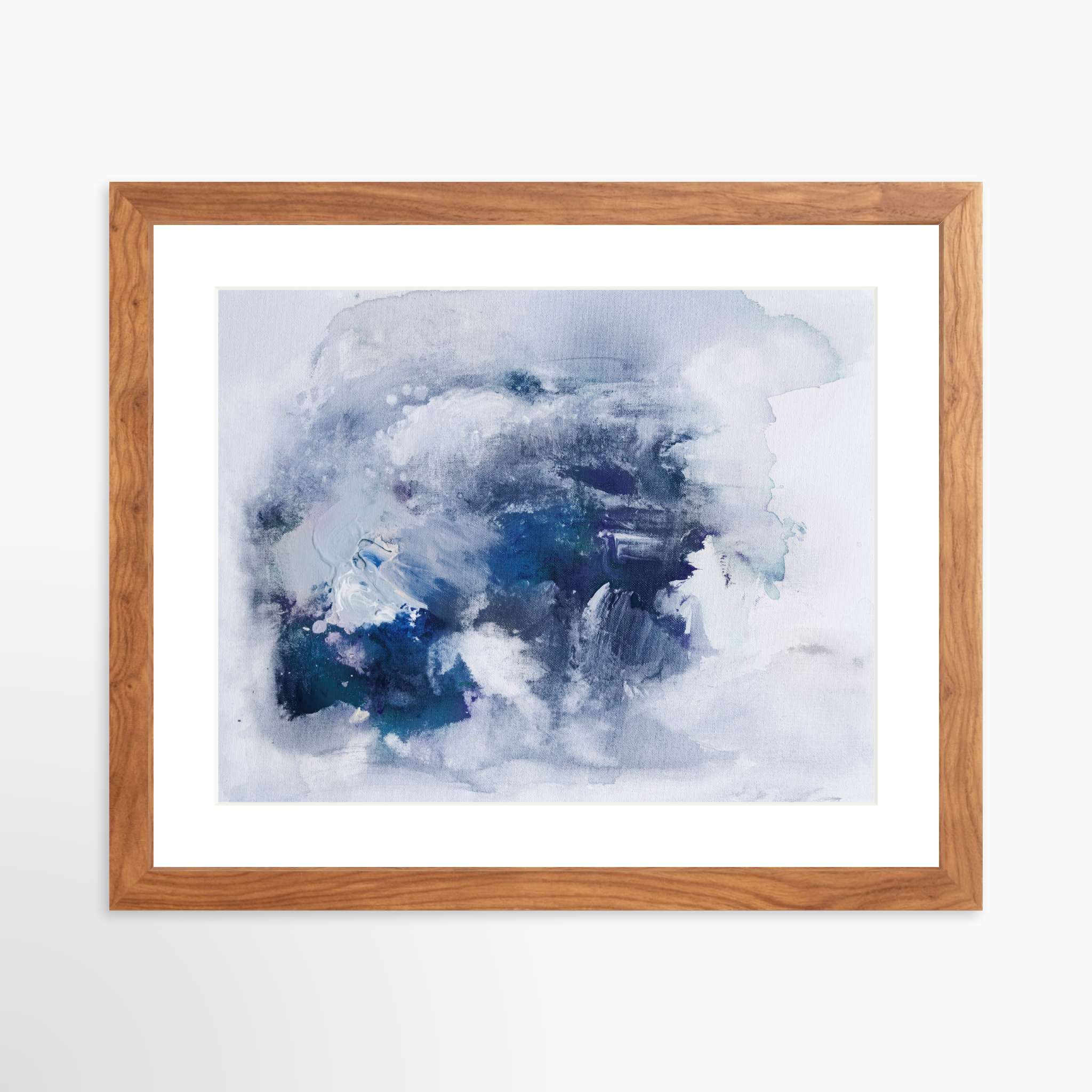 14x11 / Light Walnut Frame + White Mat