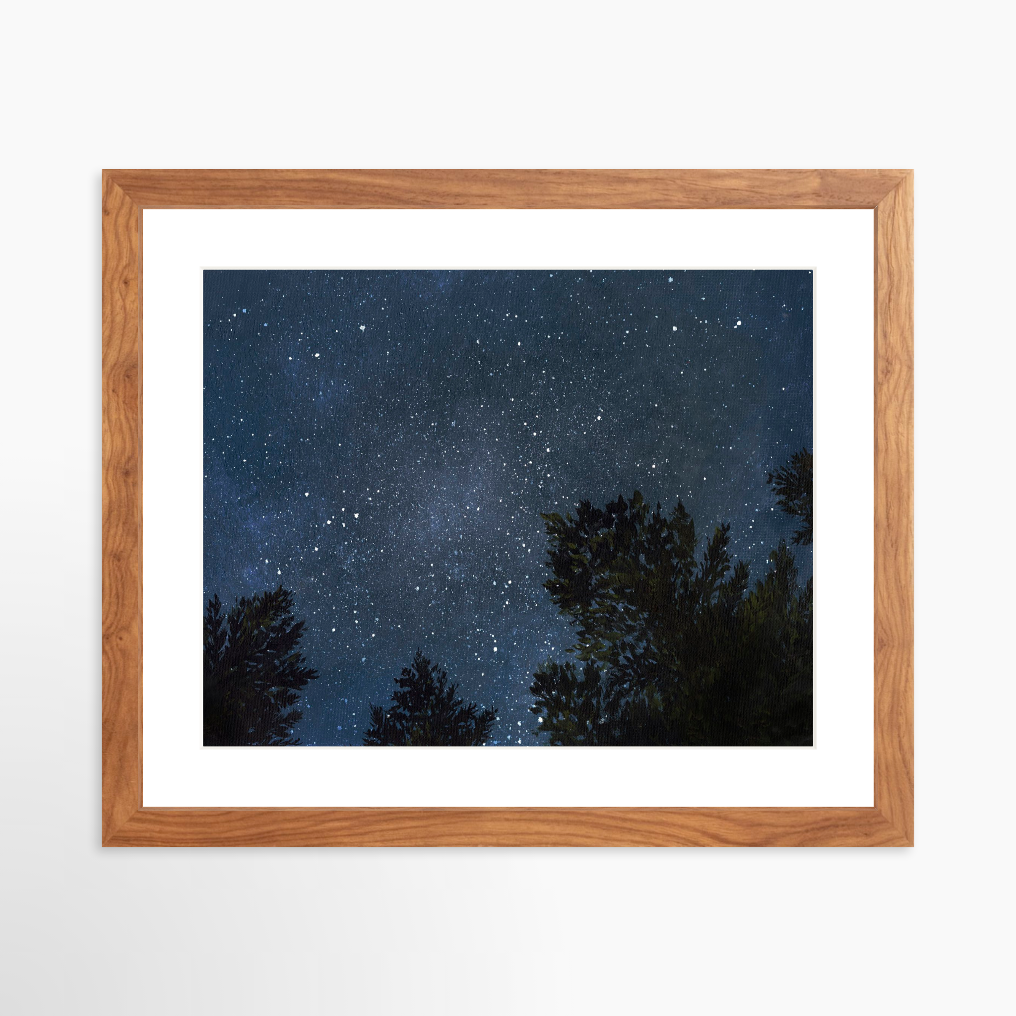 14x11 / Light Walnut Frame + White Mat