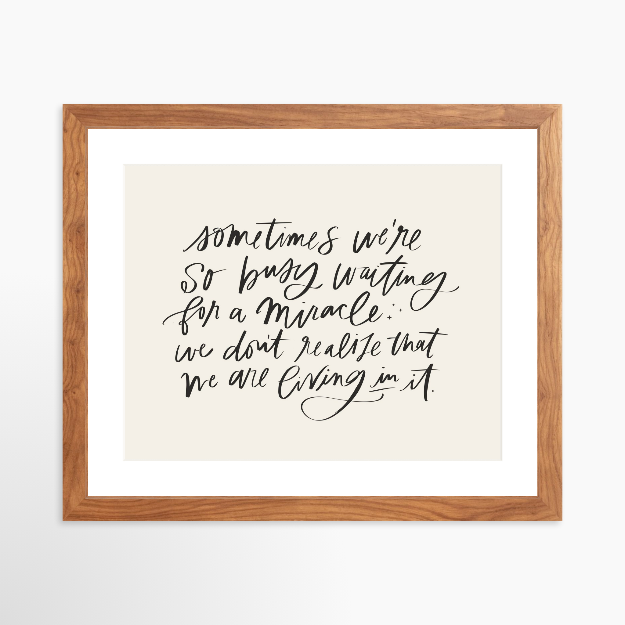 14x11 / Light Walnut Frame + White Mat