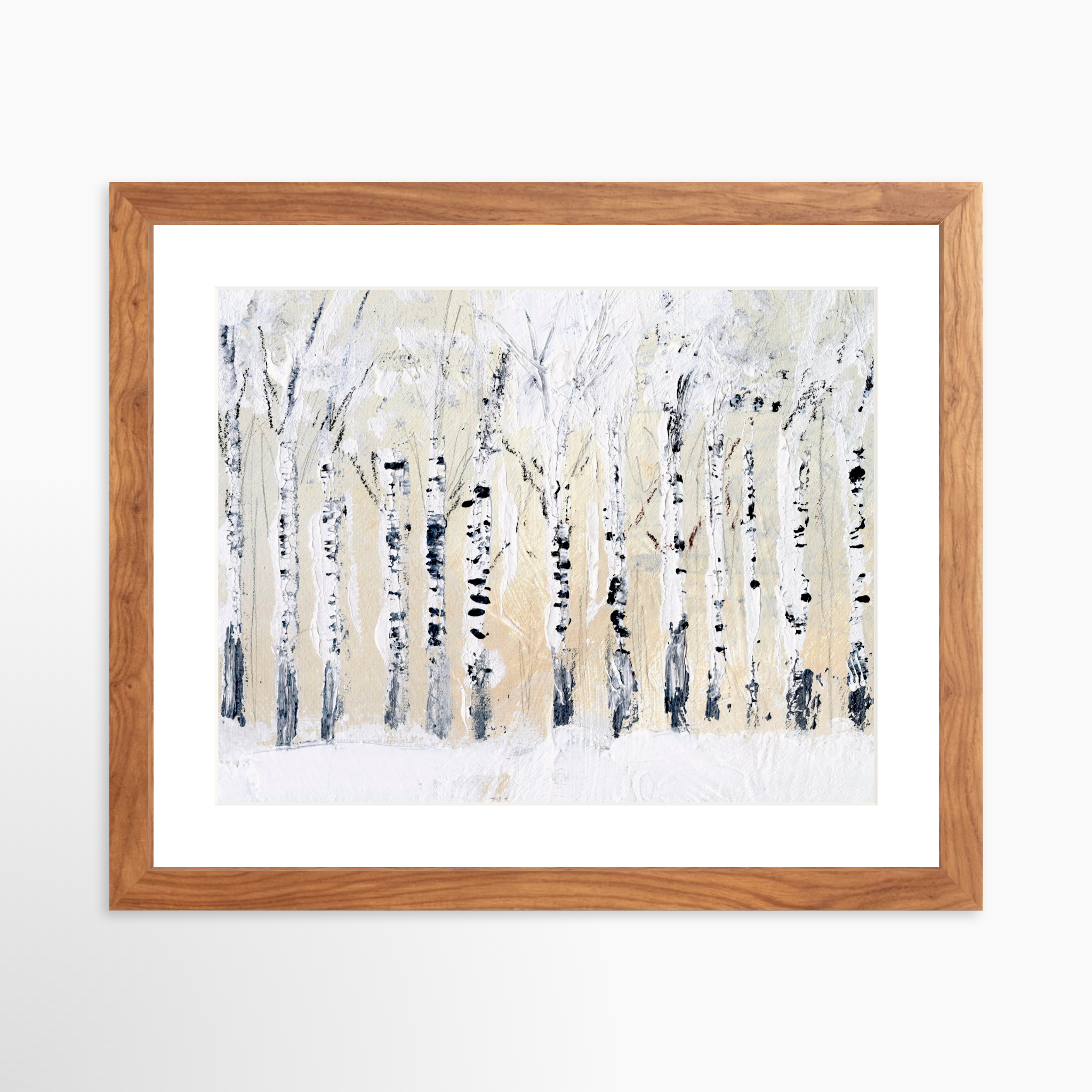 14x11 / Light Walnut Frame + White Mat