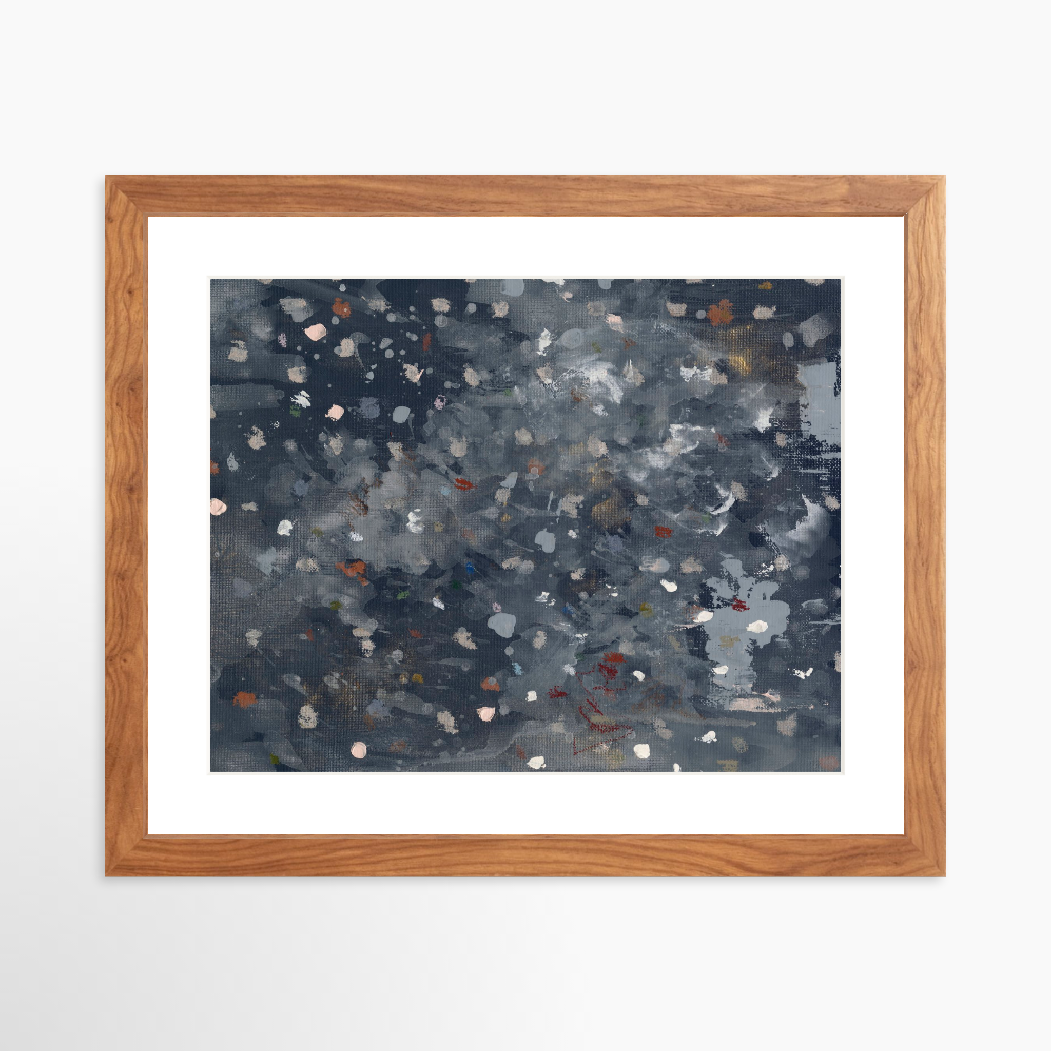 14x11 / Light Walnut Frame + White Mat