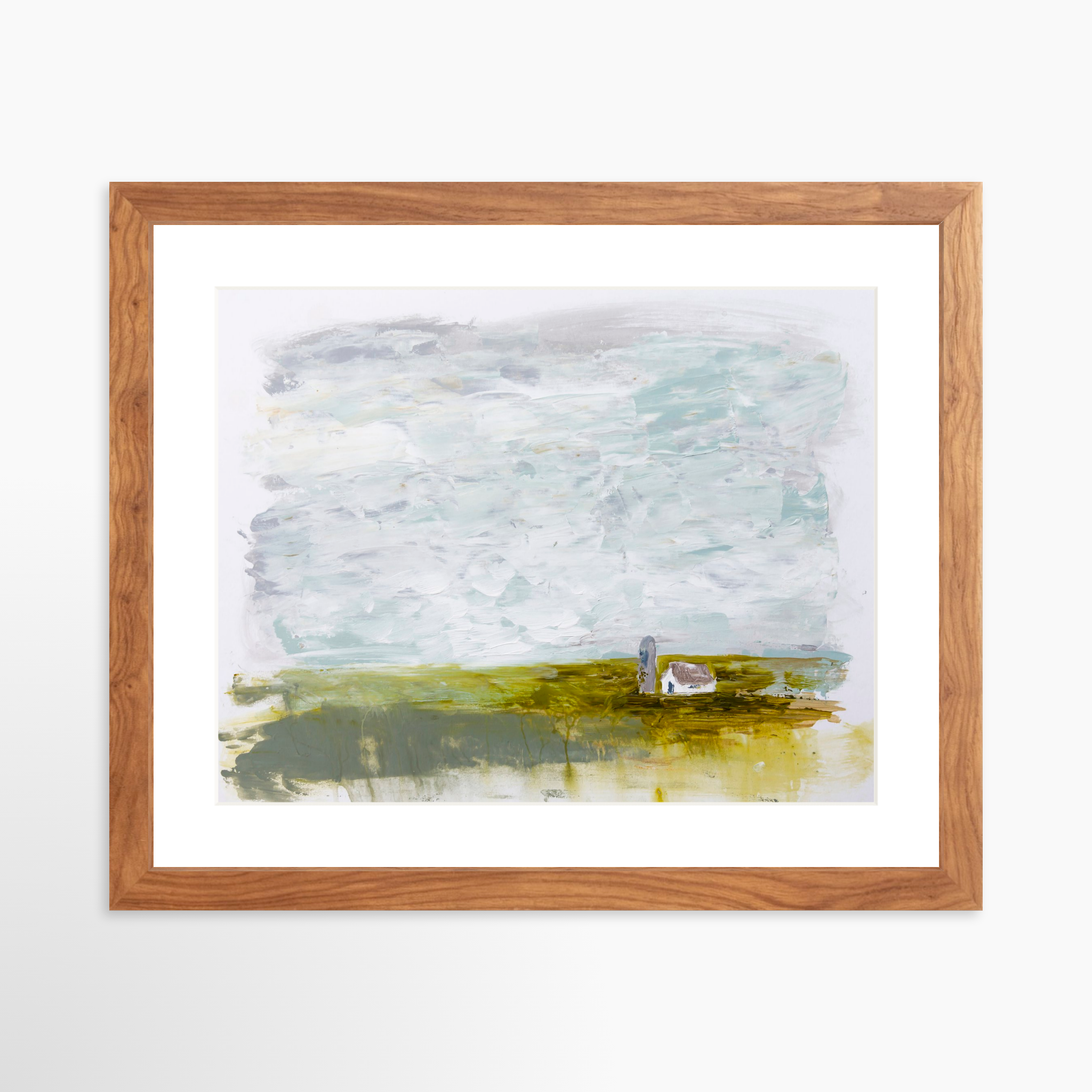 14x11 / Light Walnut Frame + White Mat