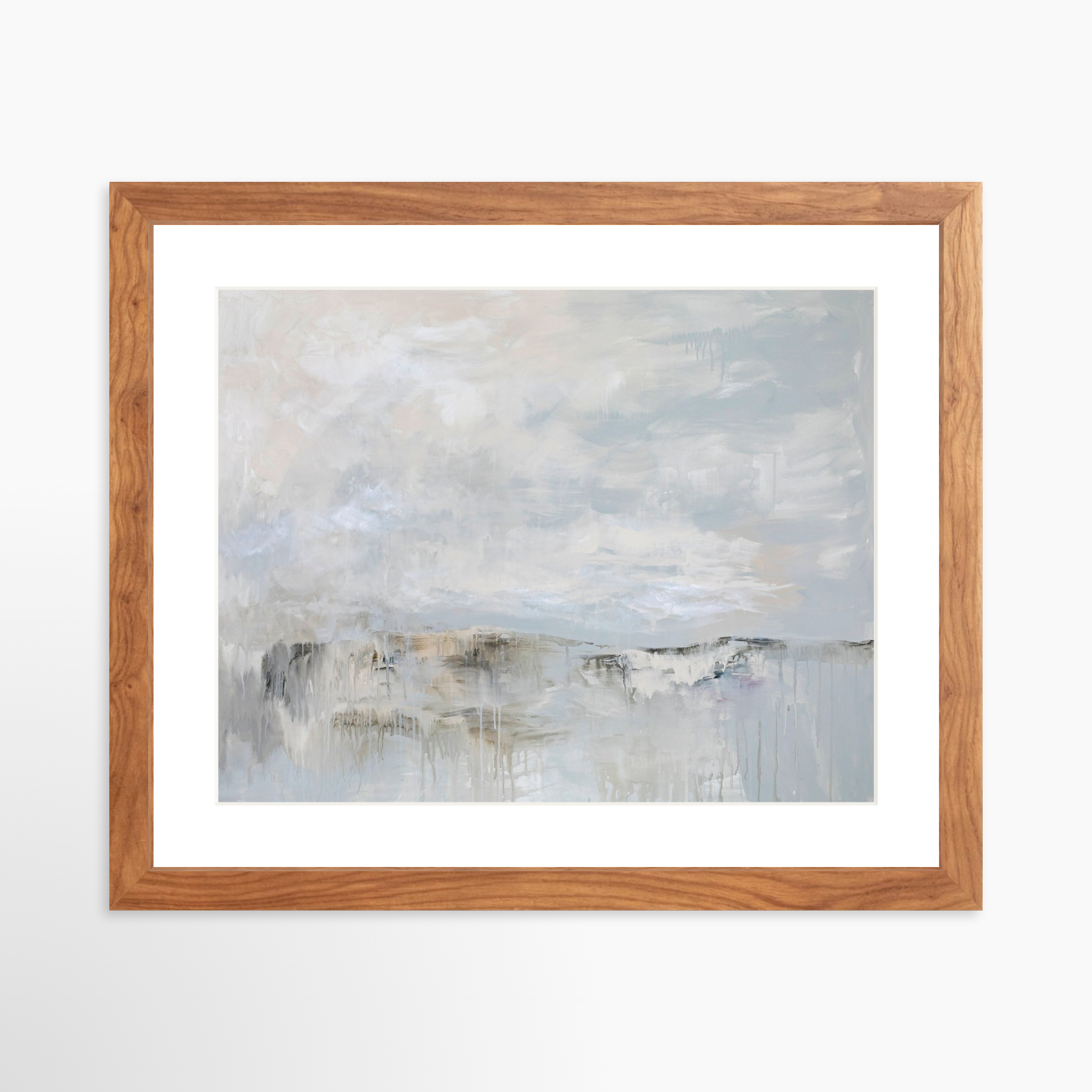 14x11 / Light Walnut Frame + White Mat