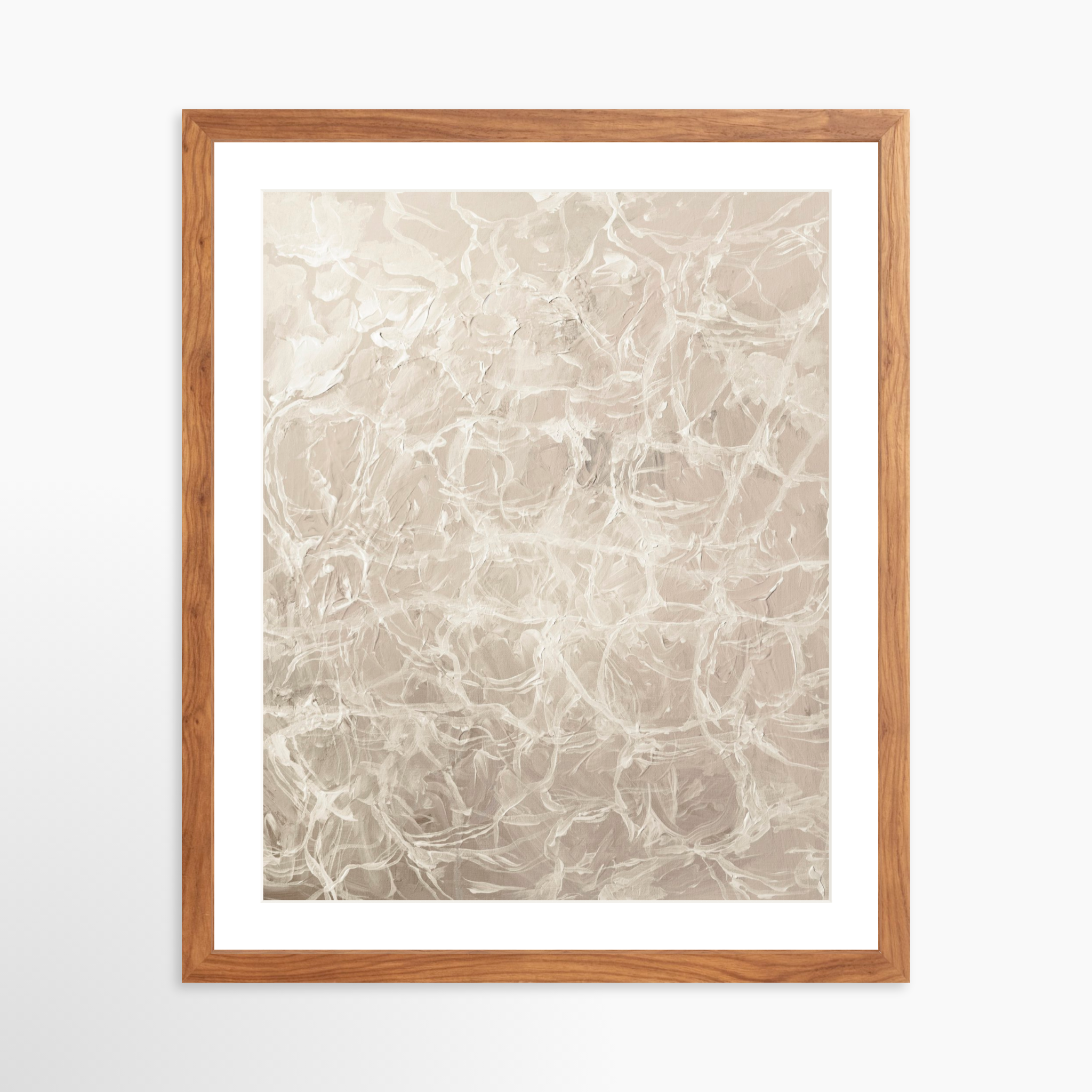 16x20 / Light Walnut Frame + White Mat