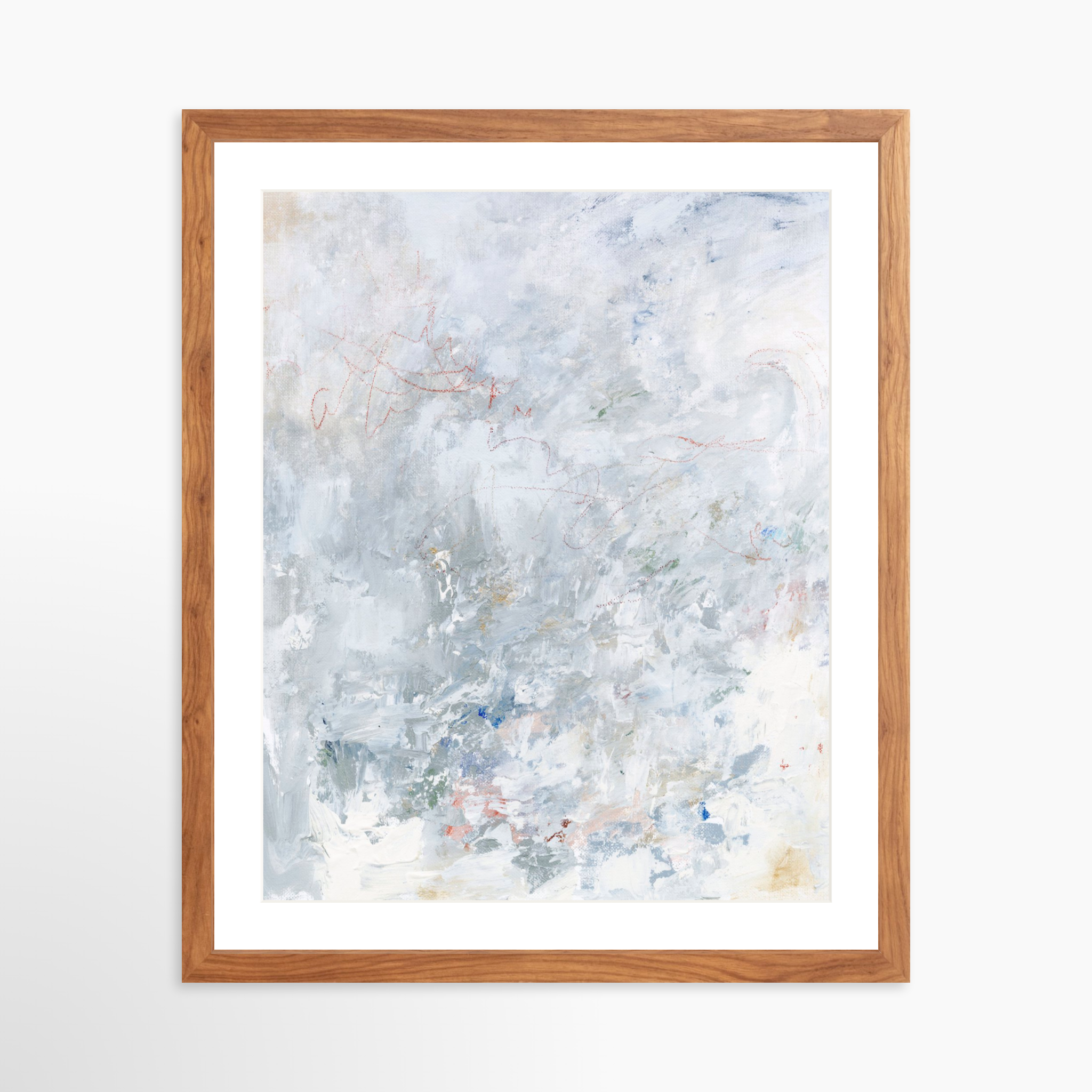 16x20 / Light Walnut Frame + White Mat