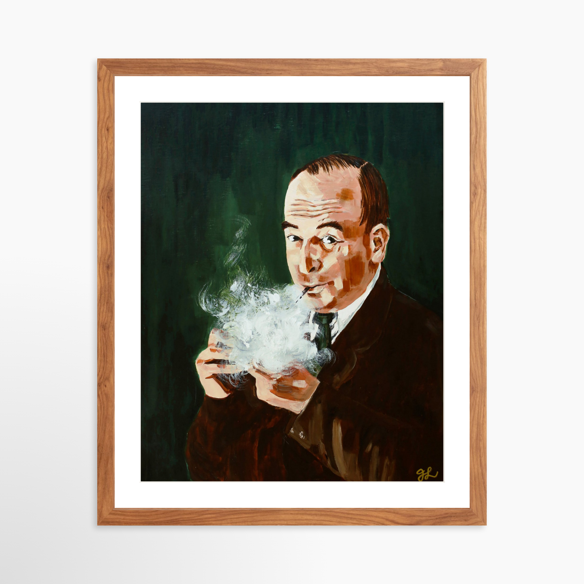 16x20 / Light Walnut Frame + White Mat