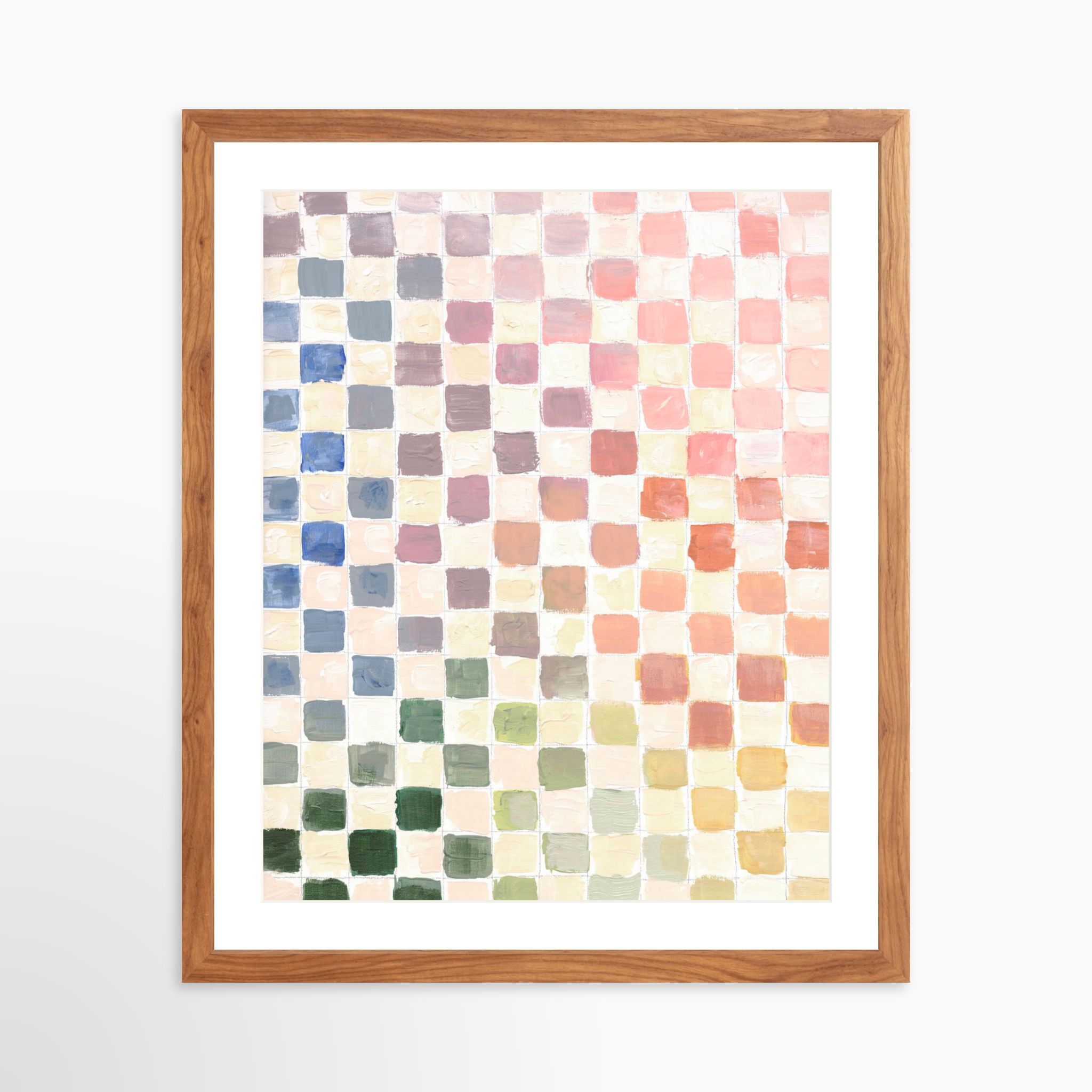 16x20 / Light Walnut Frame + White Mat