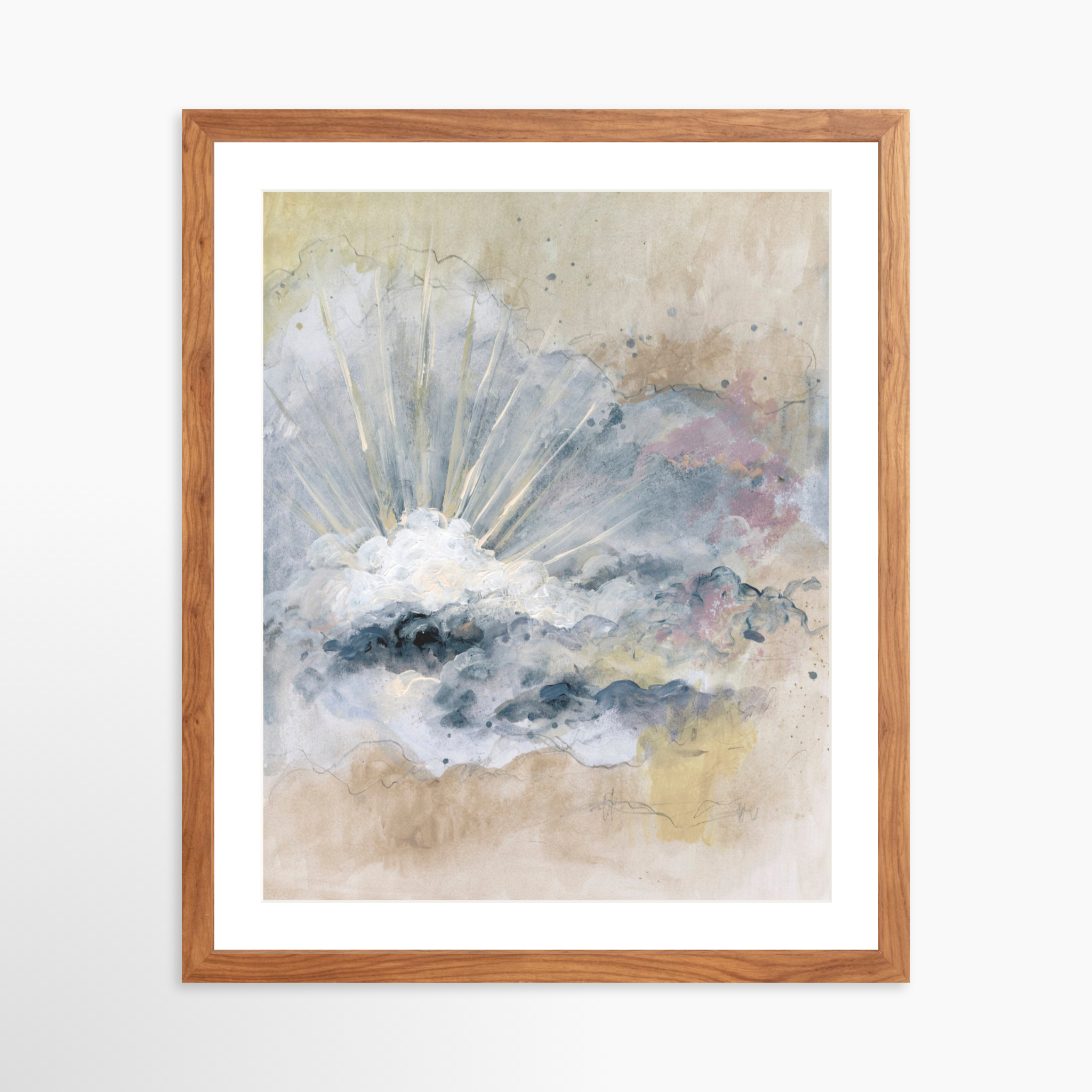 16x20 / Light Walnut Frame + White Mat