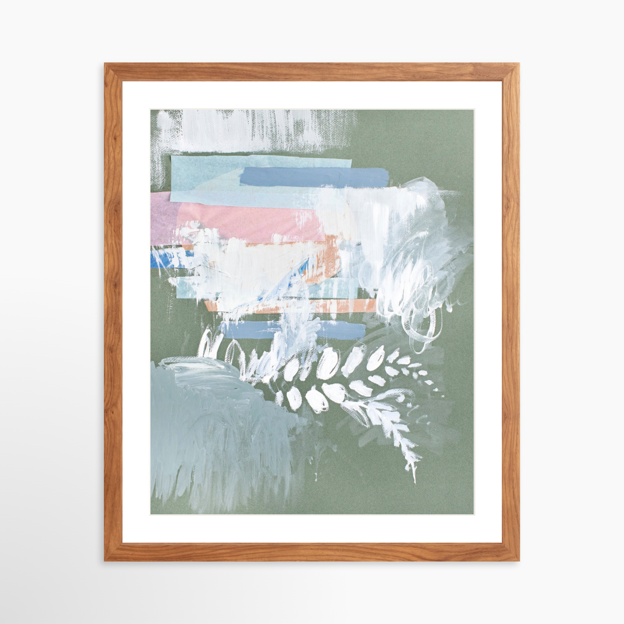 16x20 / Light Walnut Frame + White Mat