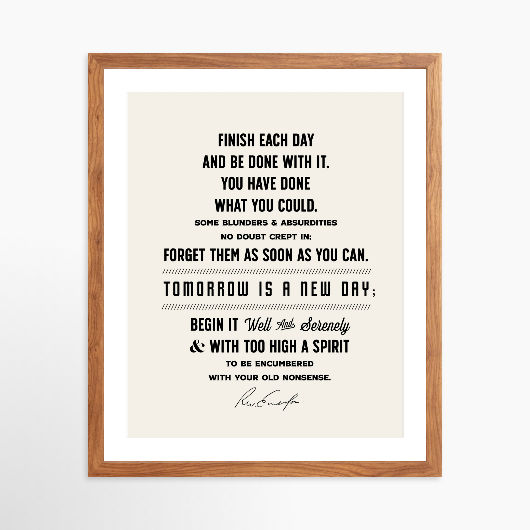 16x20 / Light Walnut Frame + White Mat