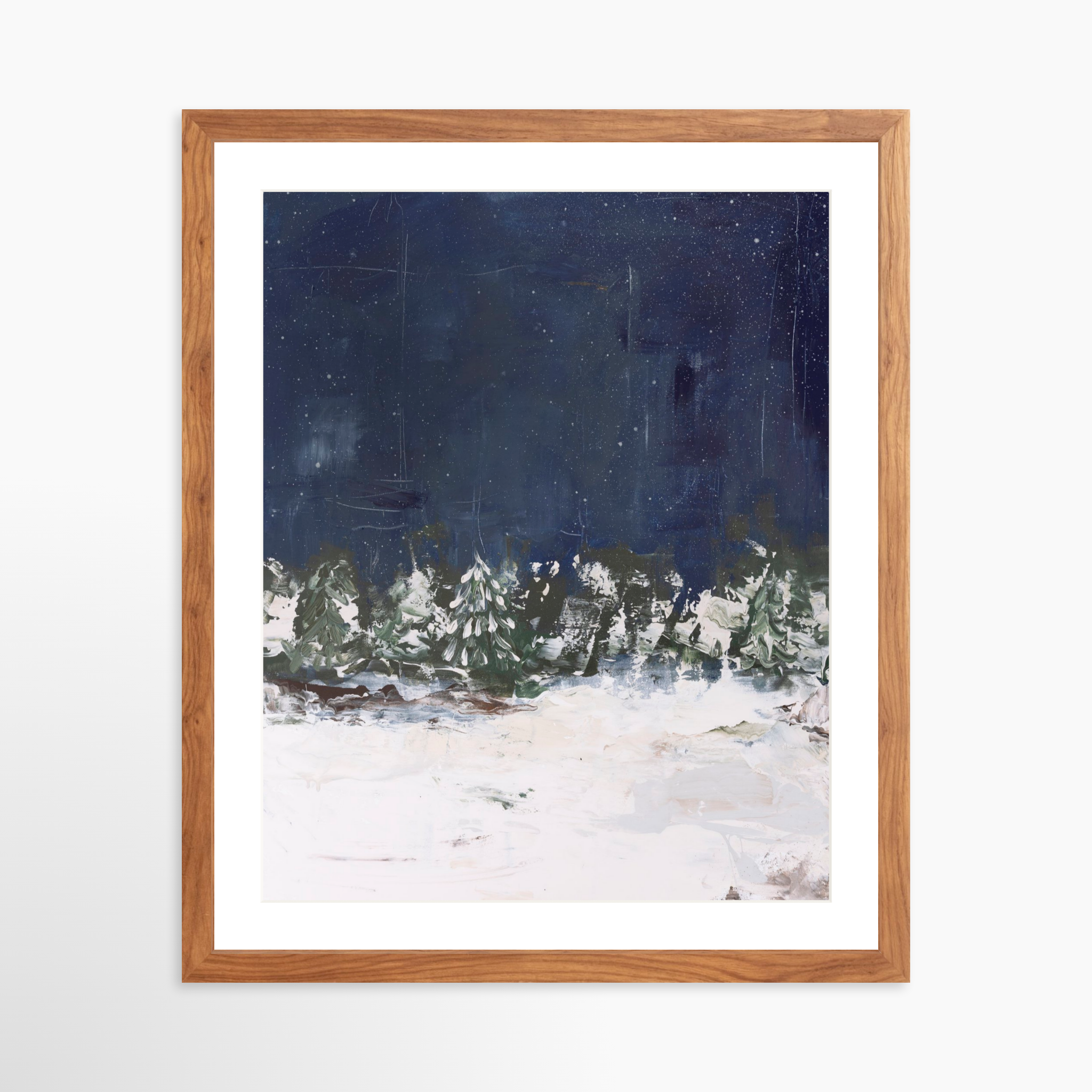 16x20 / Light Walnut Frame + White Mat
